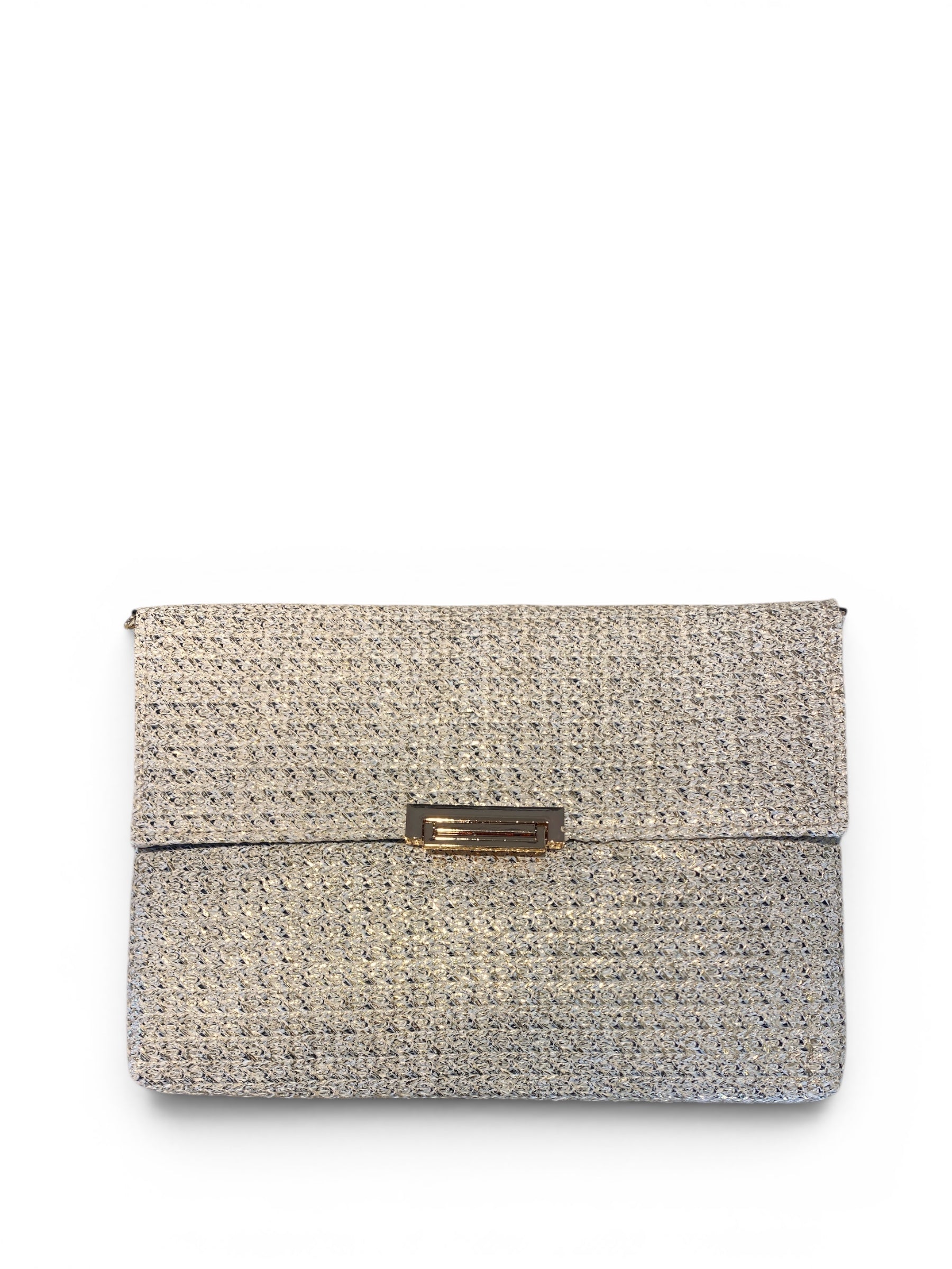 ANNA CECERE POCHETTE INTRECCIATA PLATINO