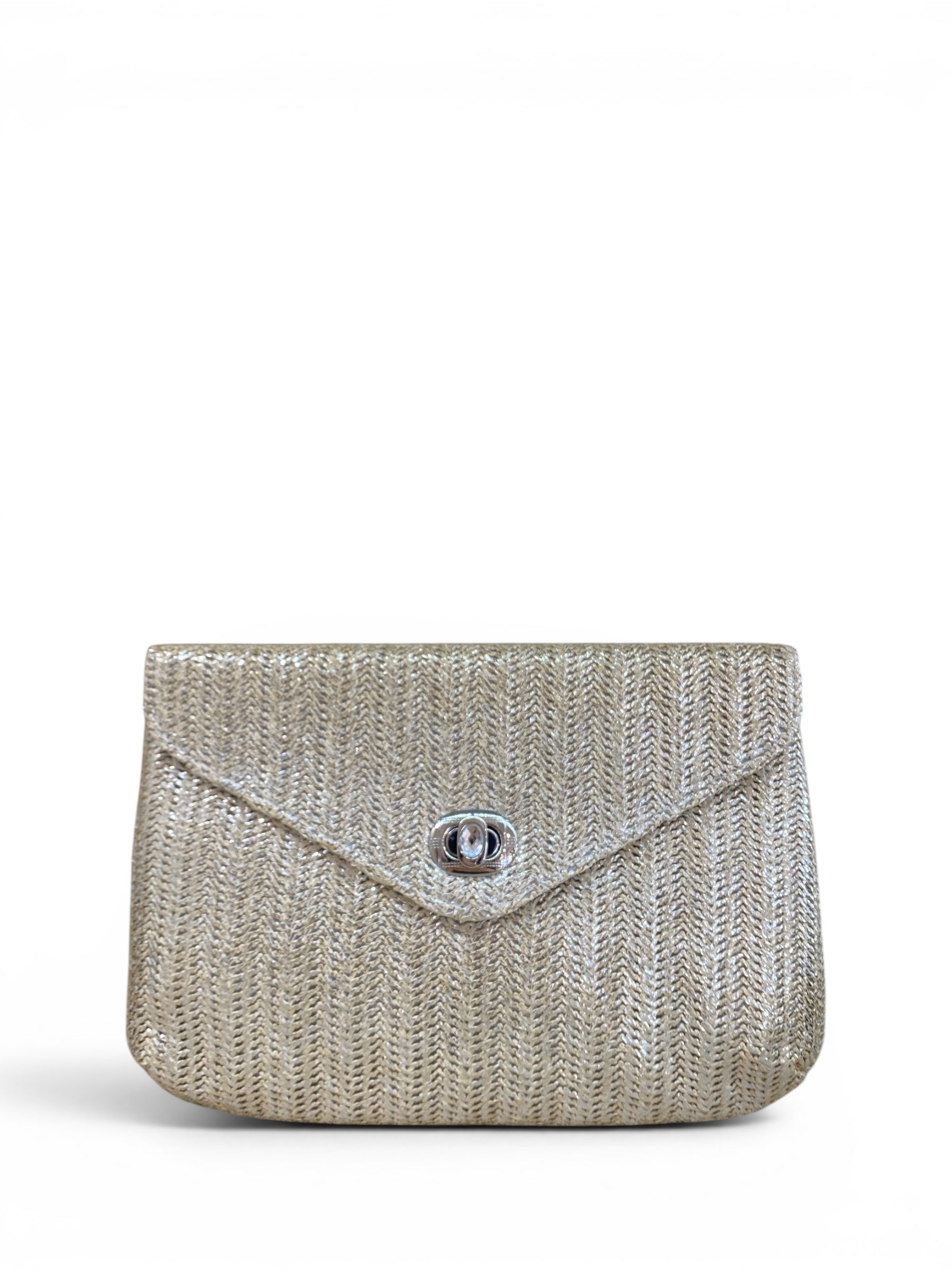 POCHETTE RAFIA ARGENTO