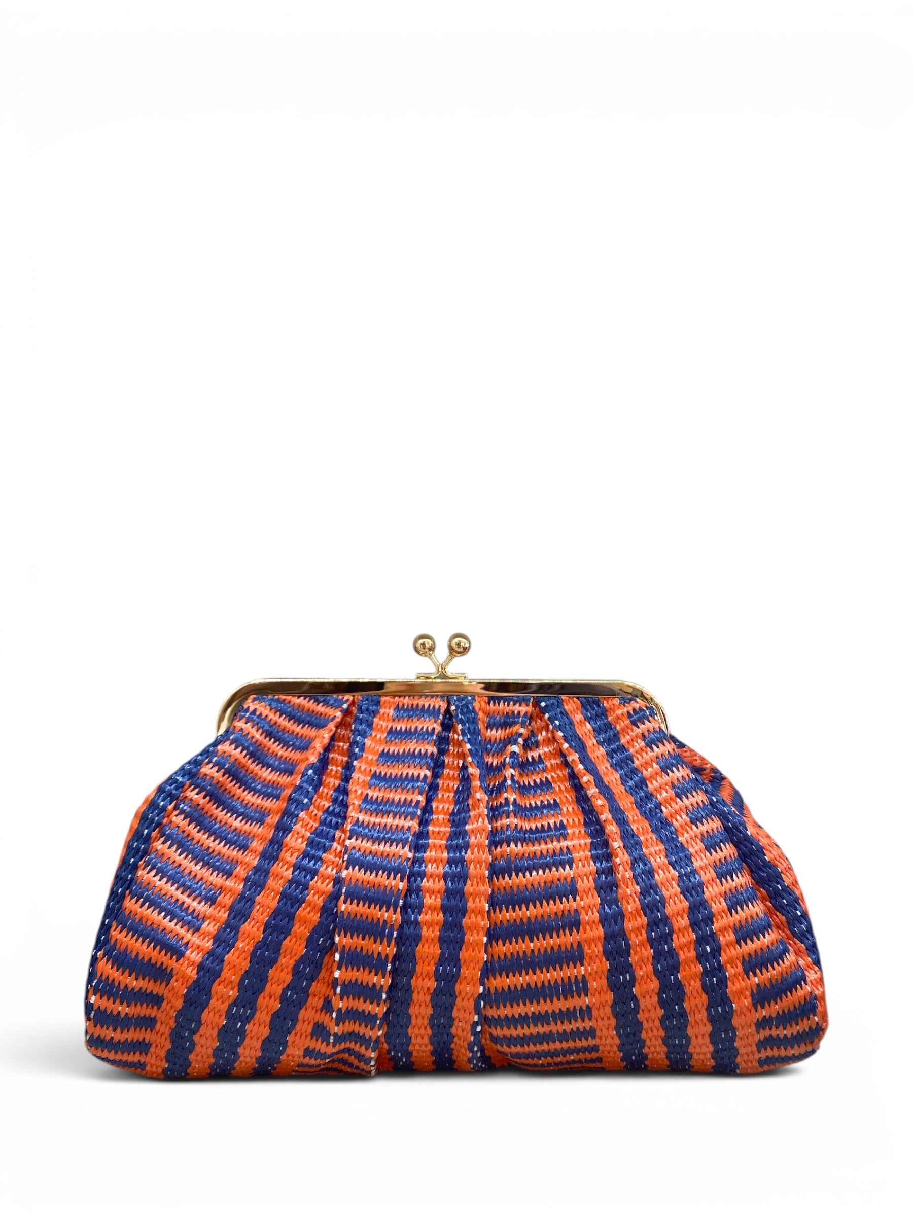 ANNA CECERE POCHETTE RIGHE ARANCIO