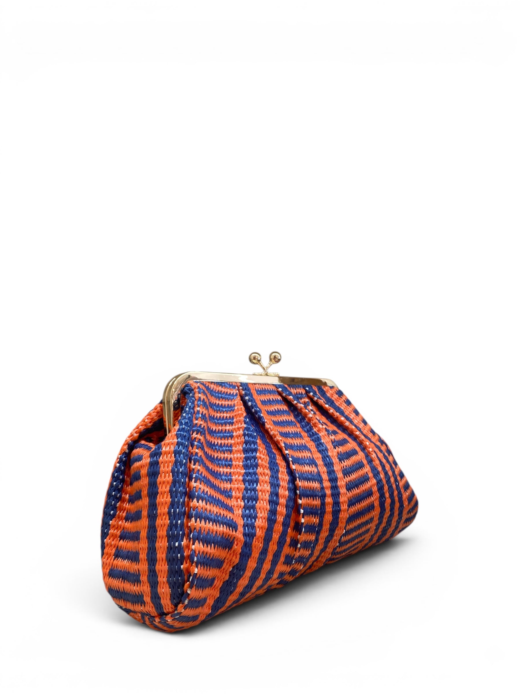 ANNA CECERE POCHETTE RIGHE ARANCIO