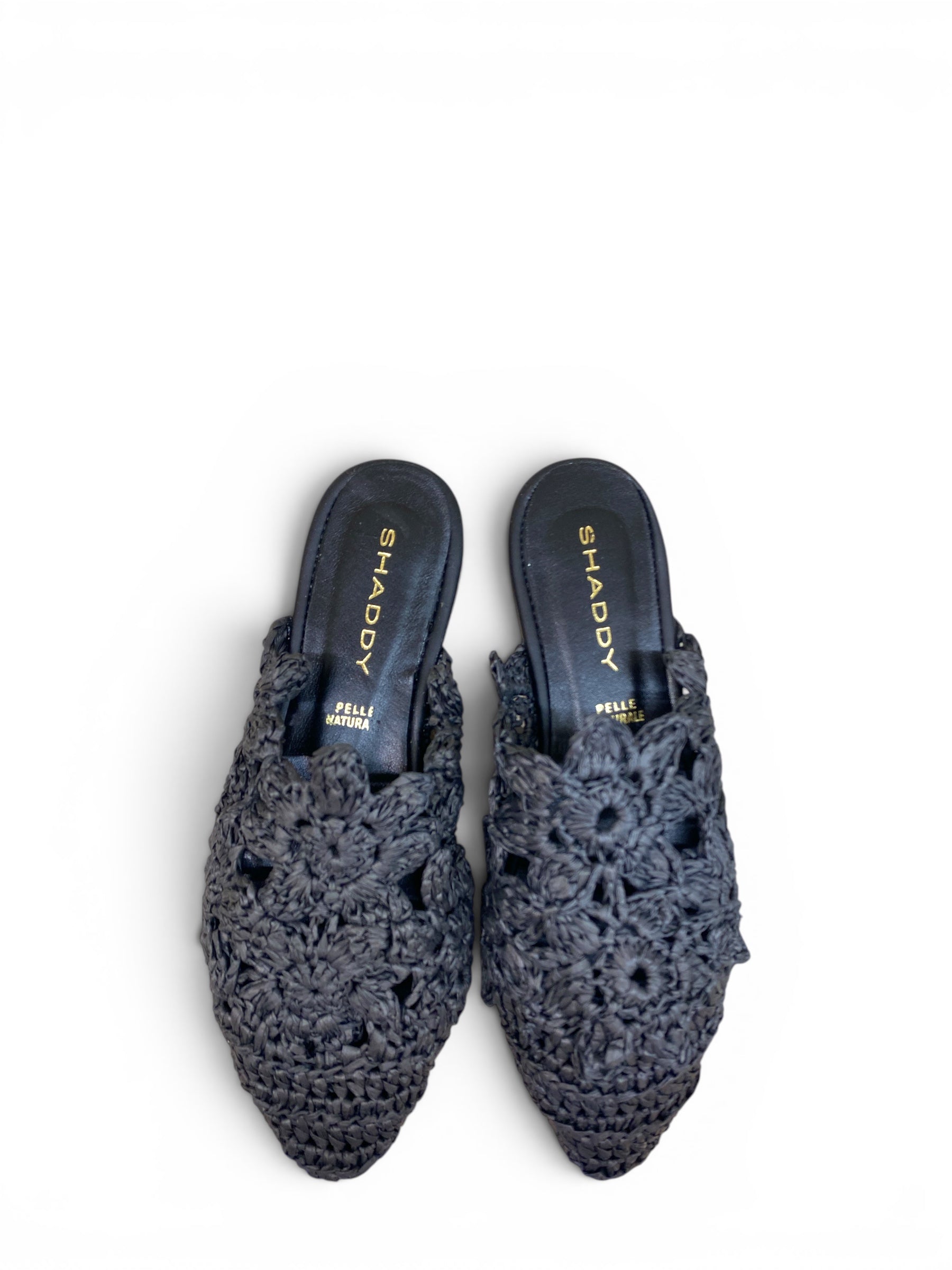 SHADDY MULES RAFIA NERO