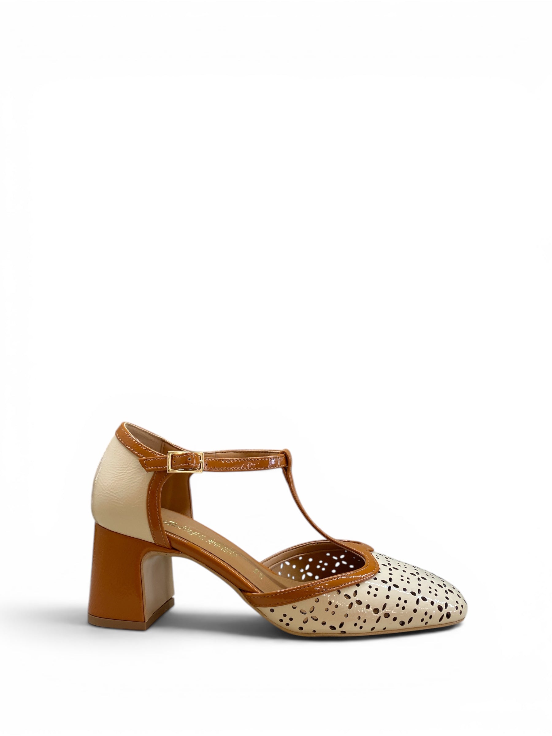 BOTTEGA LOTTI MARYJANE NAPLAK CREMA CUOIO