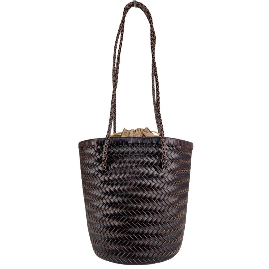 CECILE BORSA SECCHIELLO PELLE INTRECCIATA CAFFÈ
