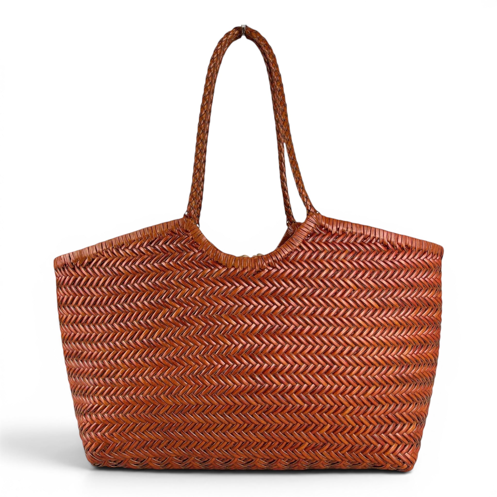 CECILE SHOPPER PELLE INTRECCIATA CUOIO