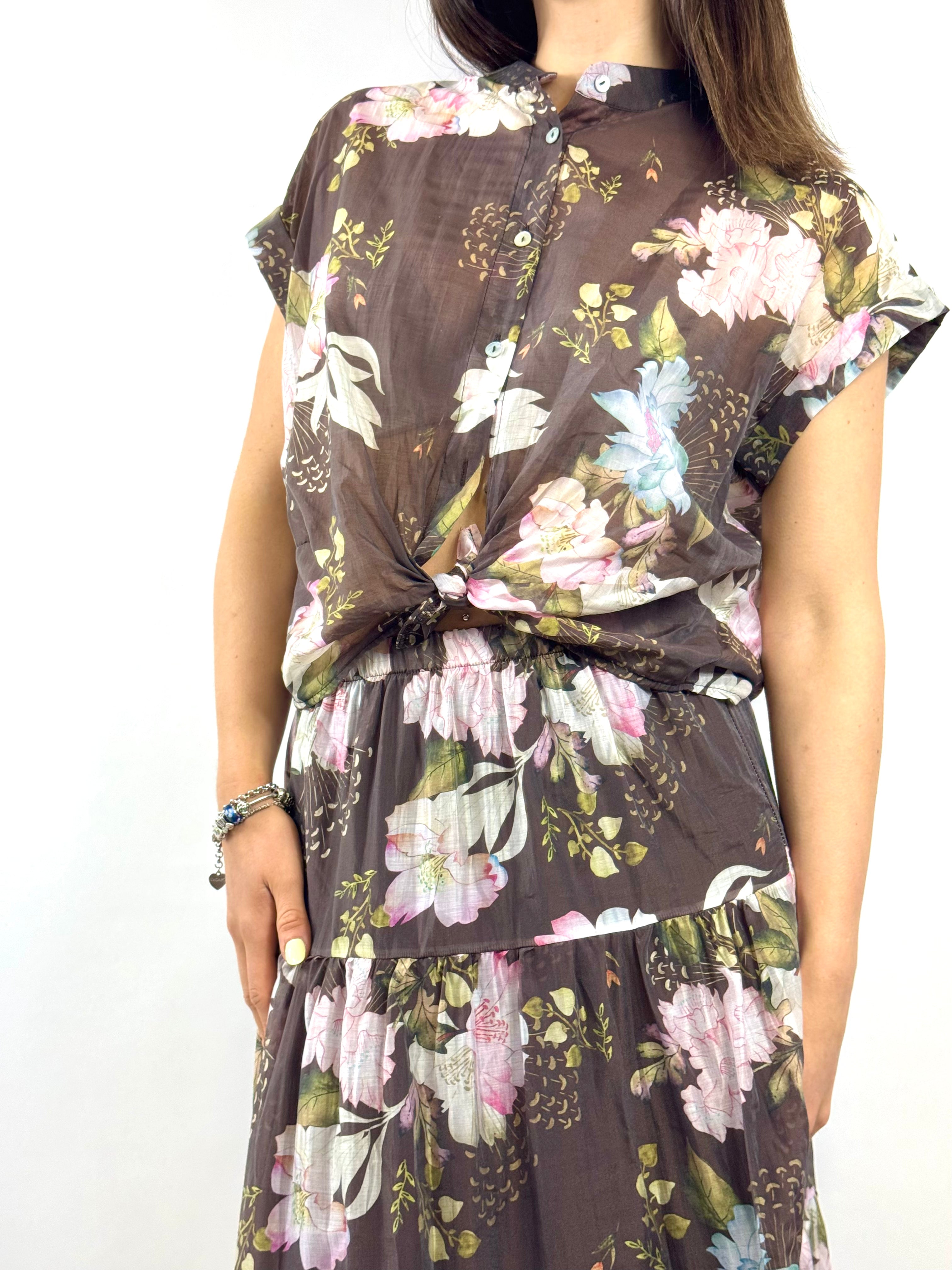SUSY MIX CAMICIA FLOREALE MORO