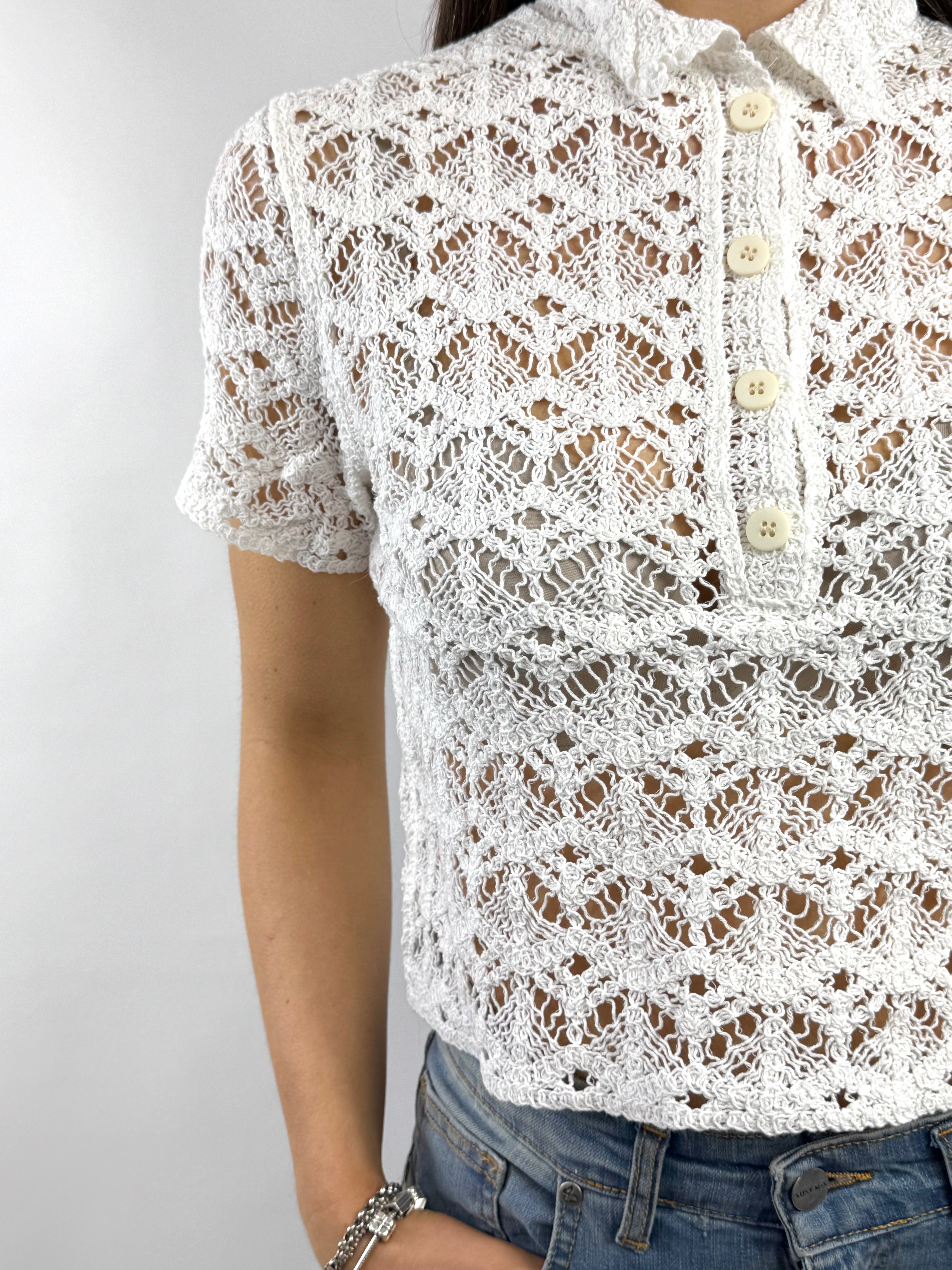 SUSY MIX POLO CROCHET BIANCA