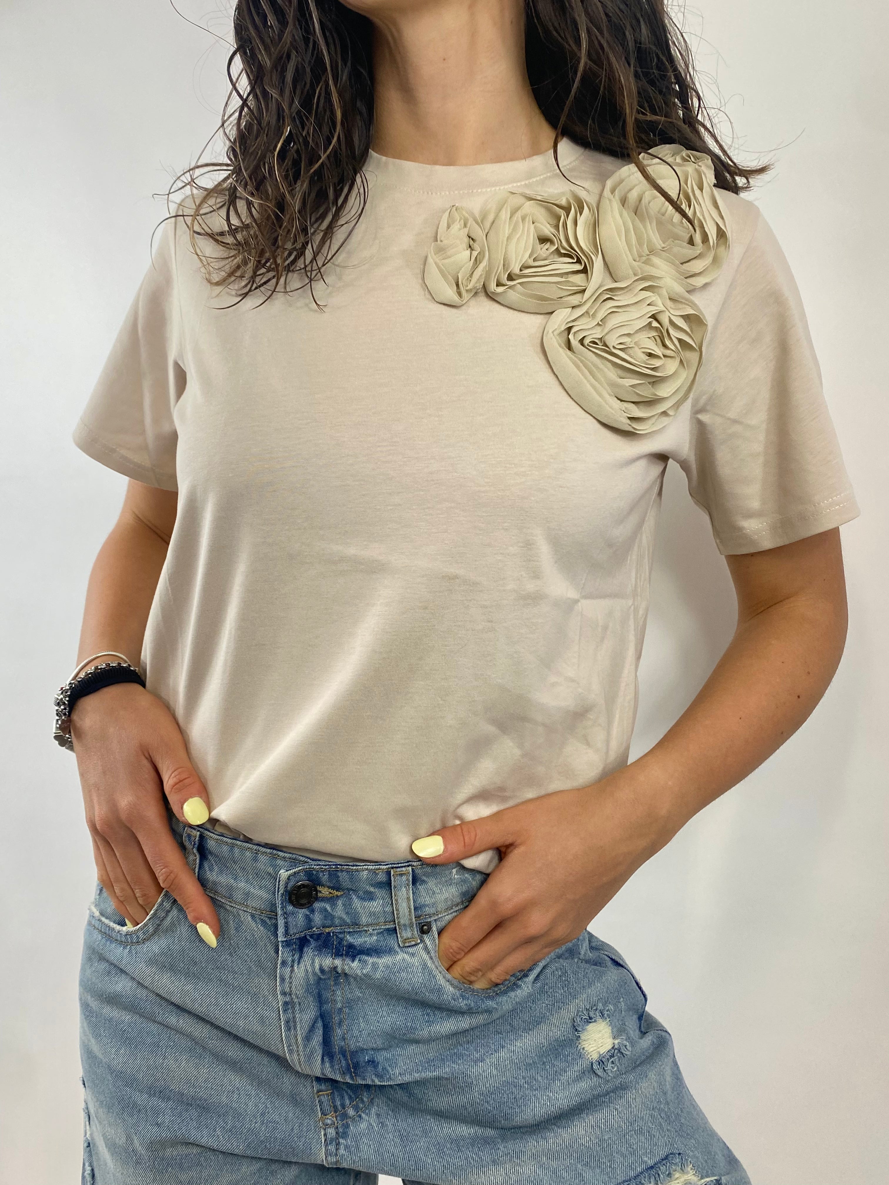SUSY MIX T-SHIRT ROSE BEIGE