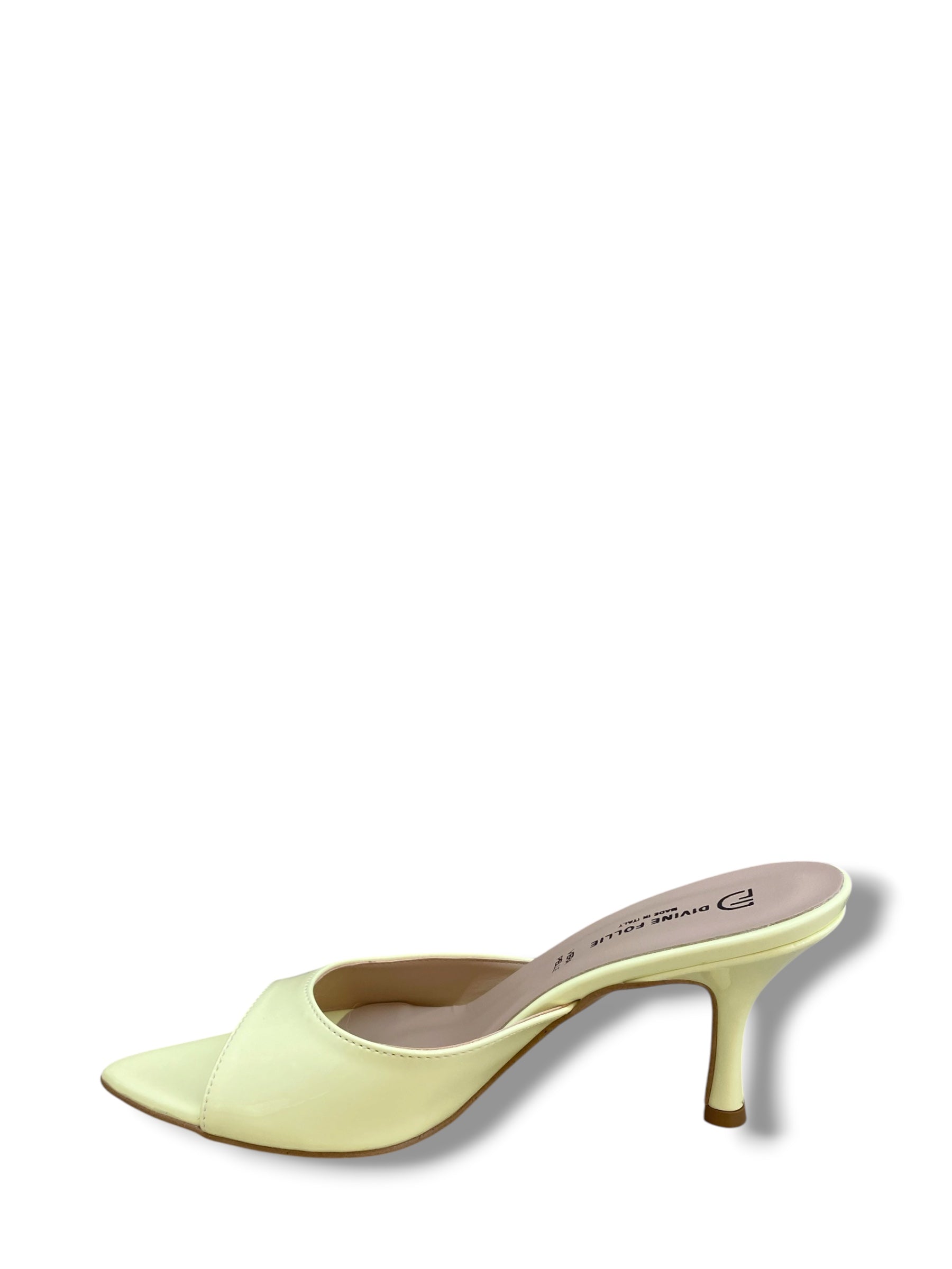 DIVINE FOLLIE CIABATTA CON TACCO VERNICE GIALLO