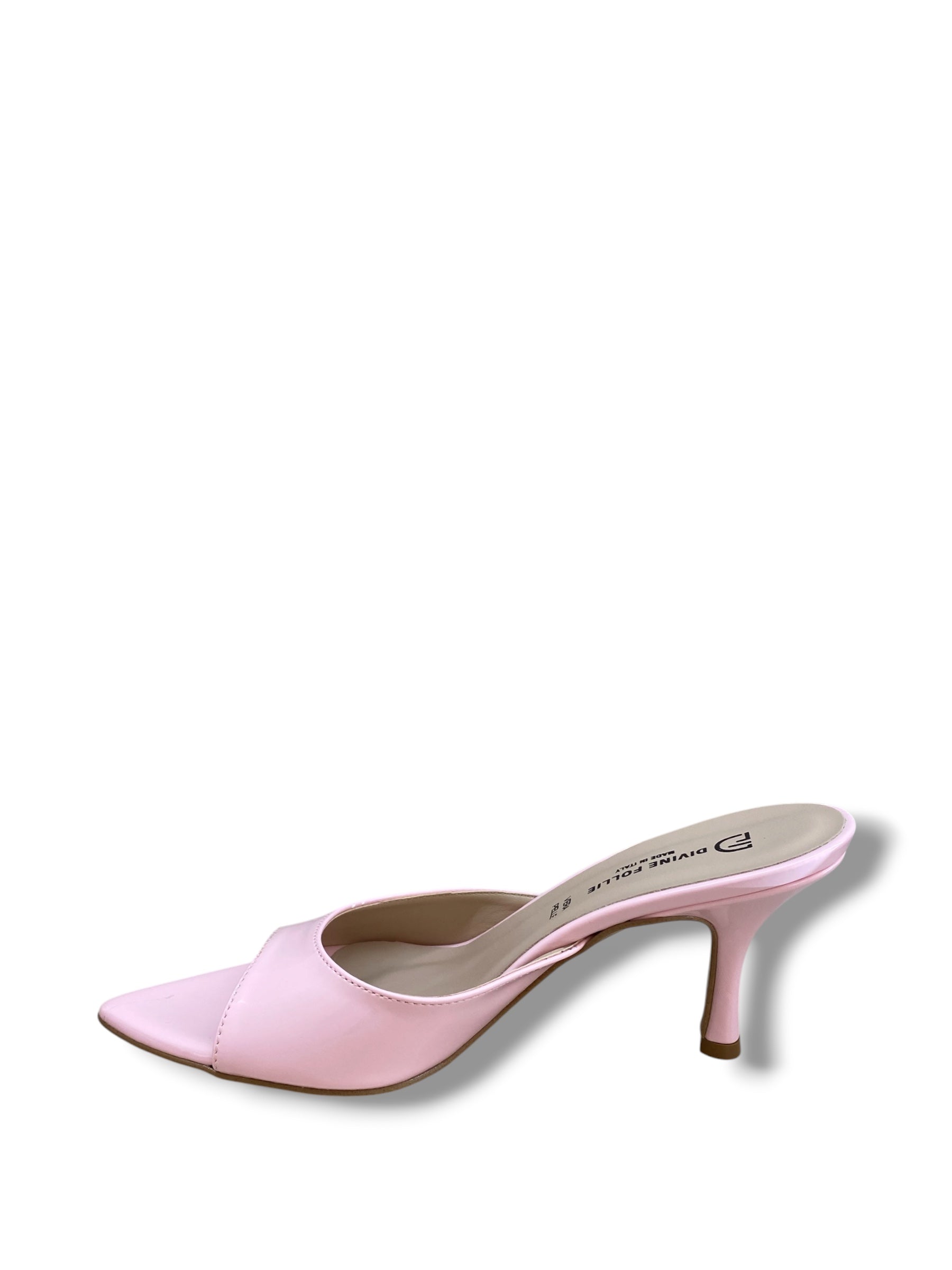 DIVINE FOLLIE CIABATTA CON TACCO VERNICE ROSA