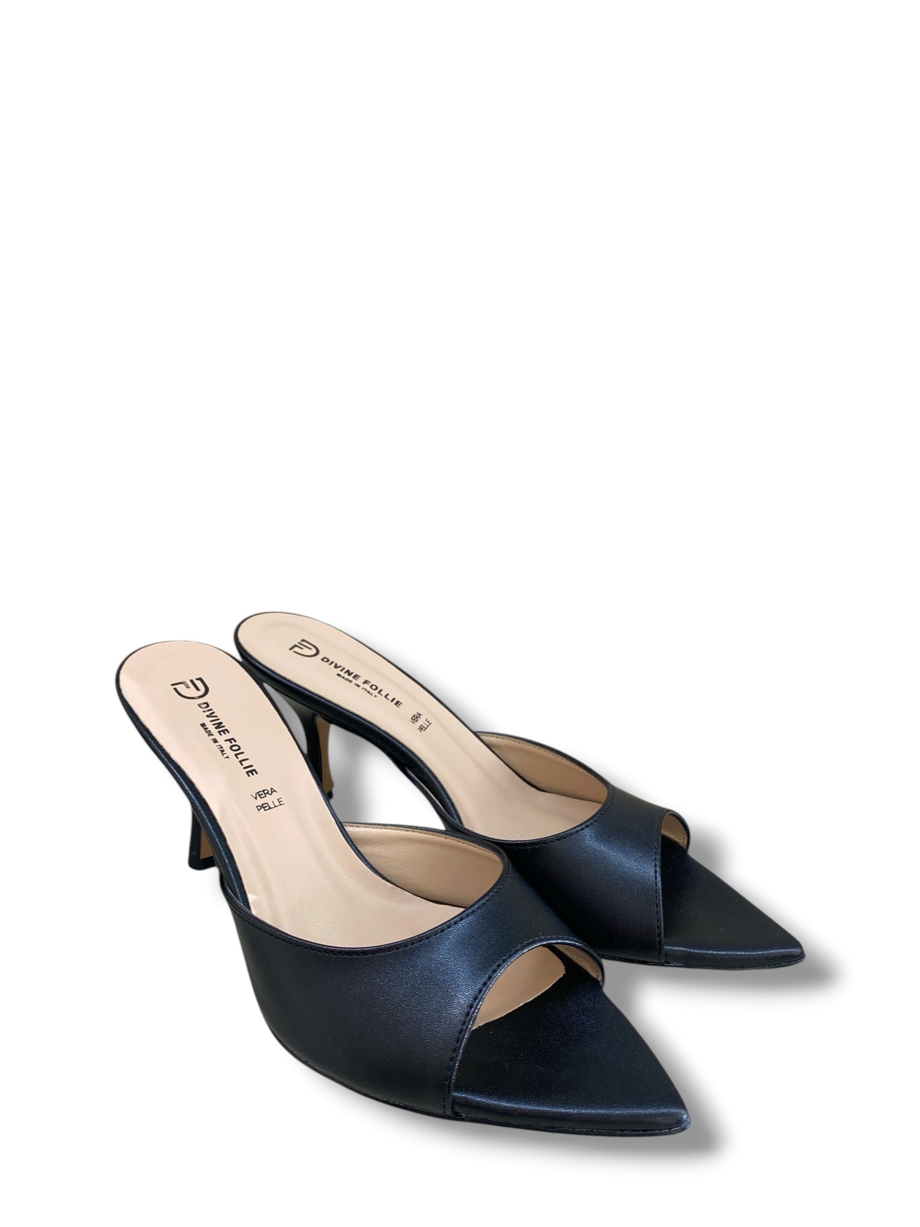 DIVINE FOLLIE CIABATTA CON TACCO NERA