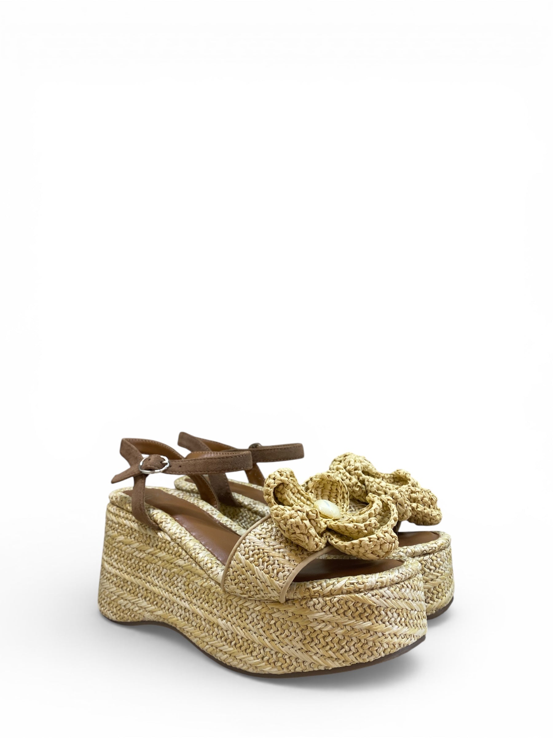 EXÉ ZEPPA RAFIA CON FIORE BEIGE