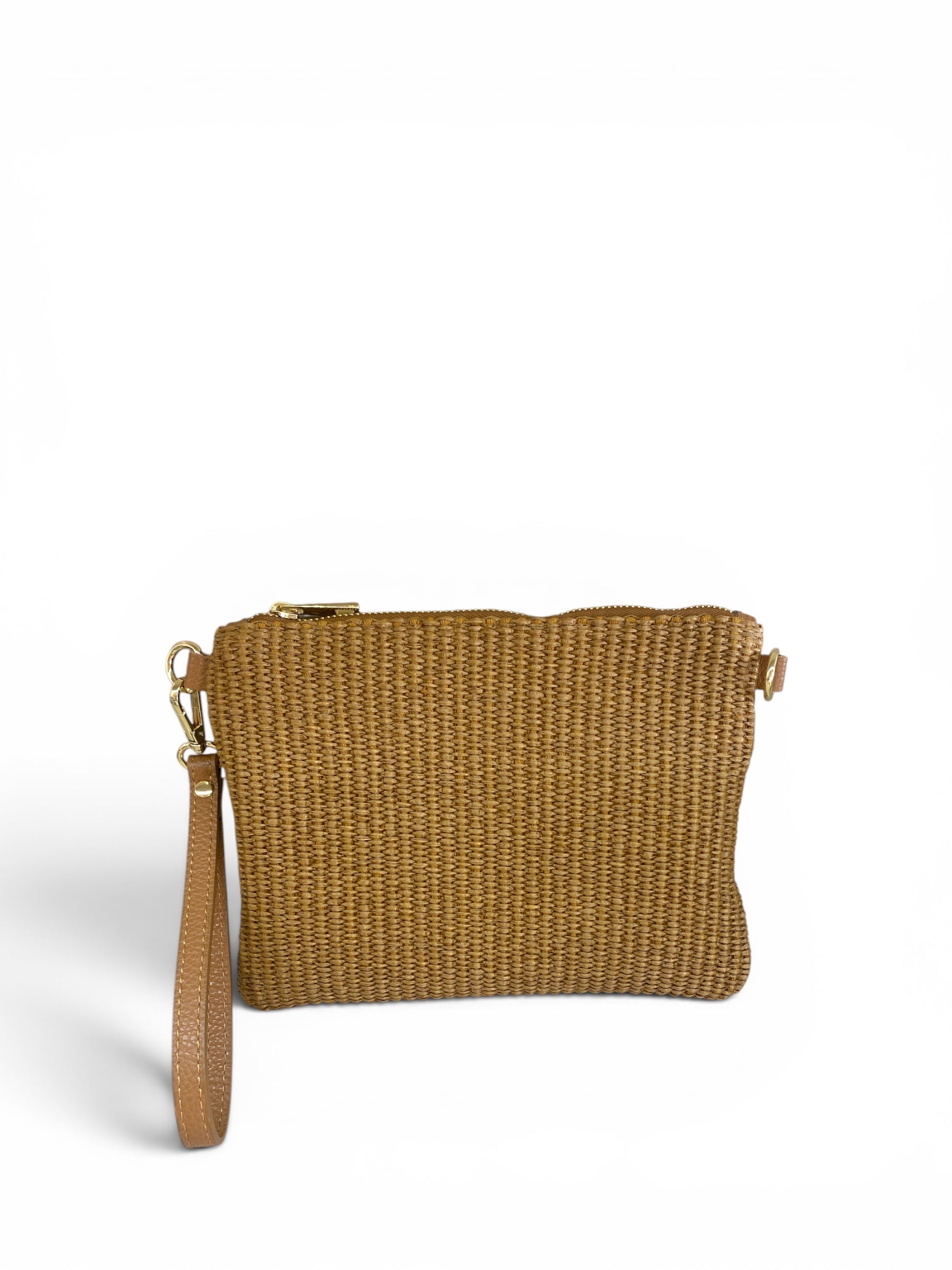 CECILE POCHETTE RAFIA CUOIO
