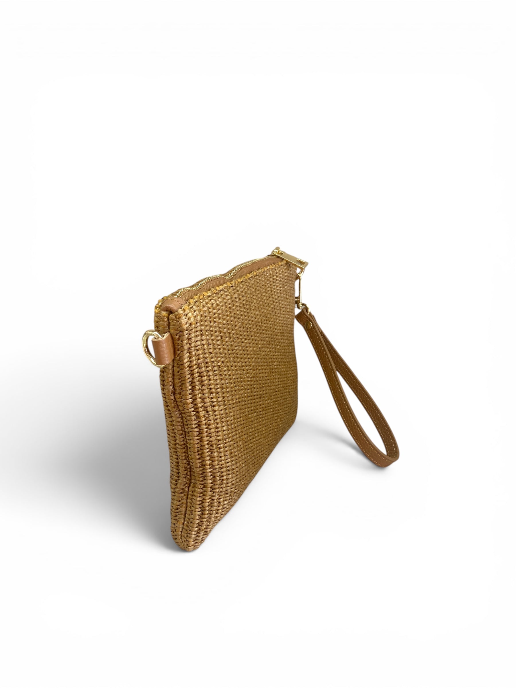 CECILE POCHETTE RAFIA CUOIO