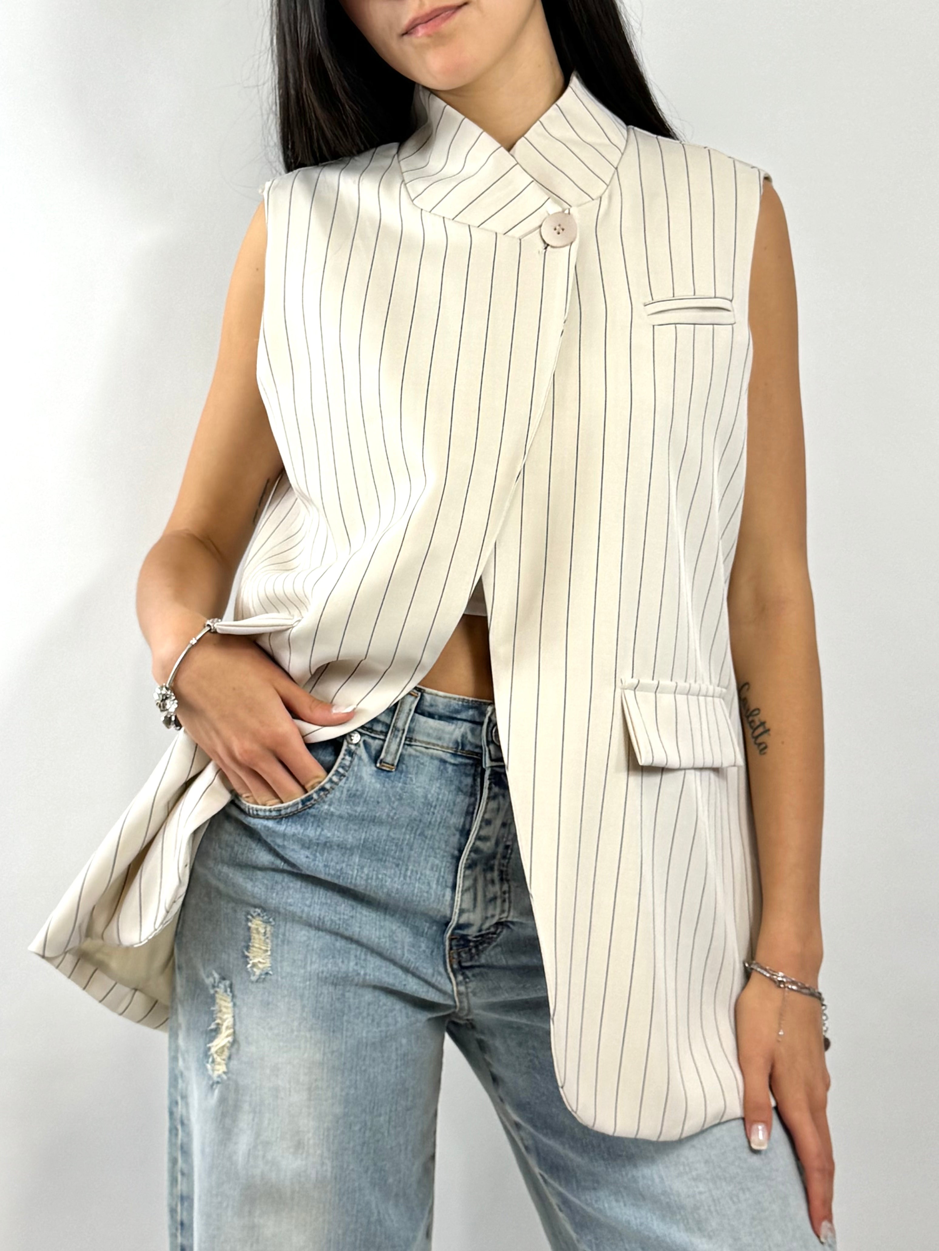 CECILE GILET GESSATO BURRO