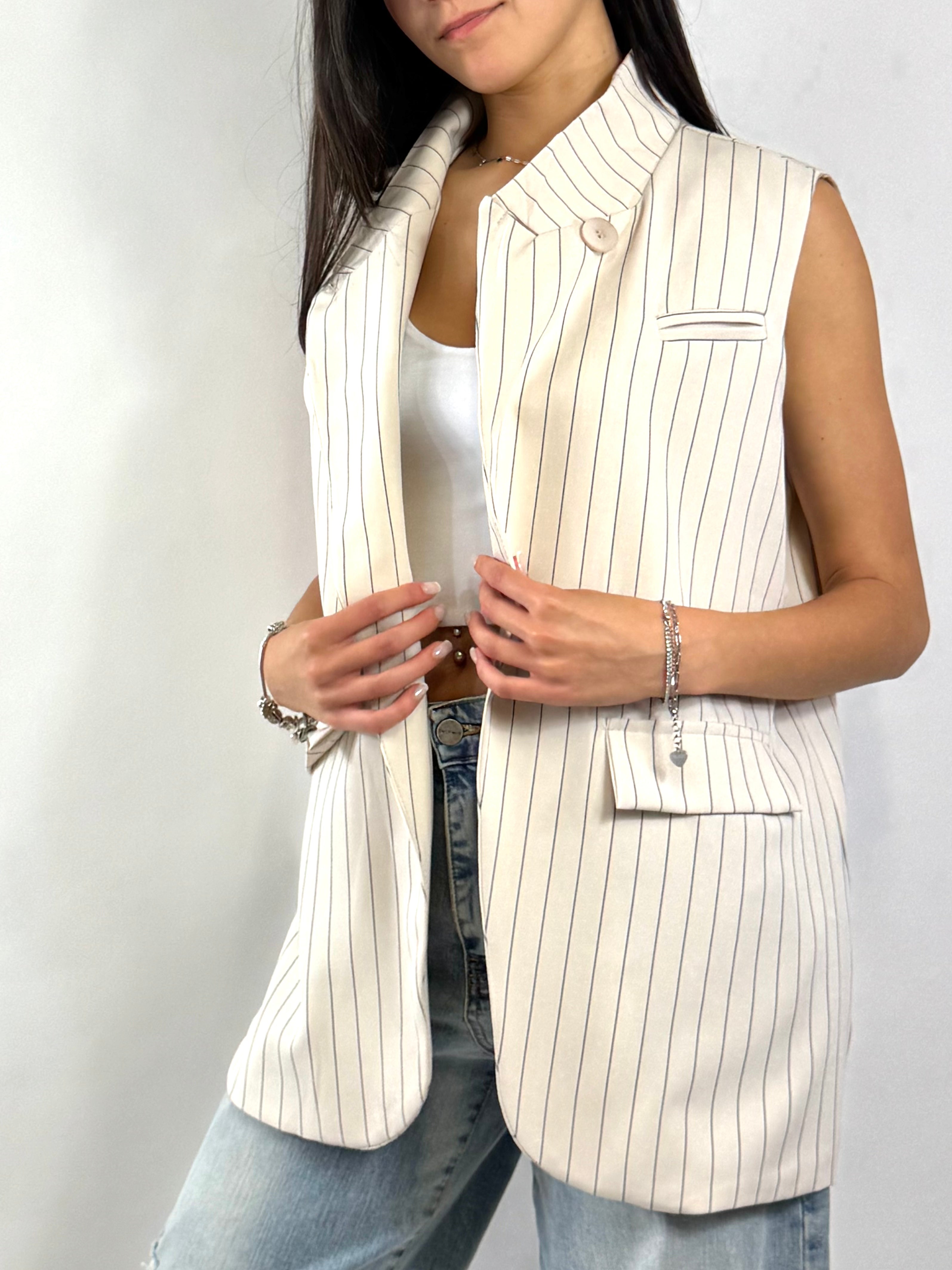 CECILE GILET GESSATO BURRO