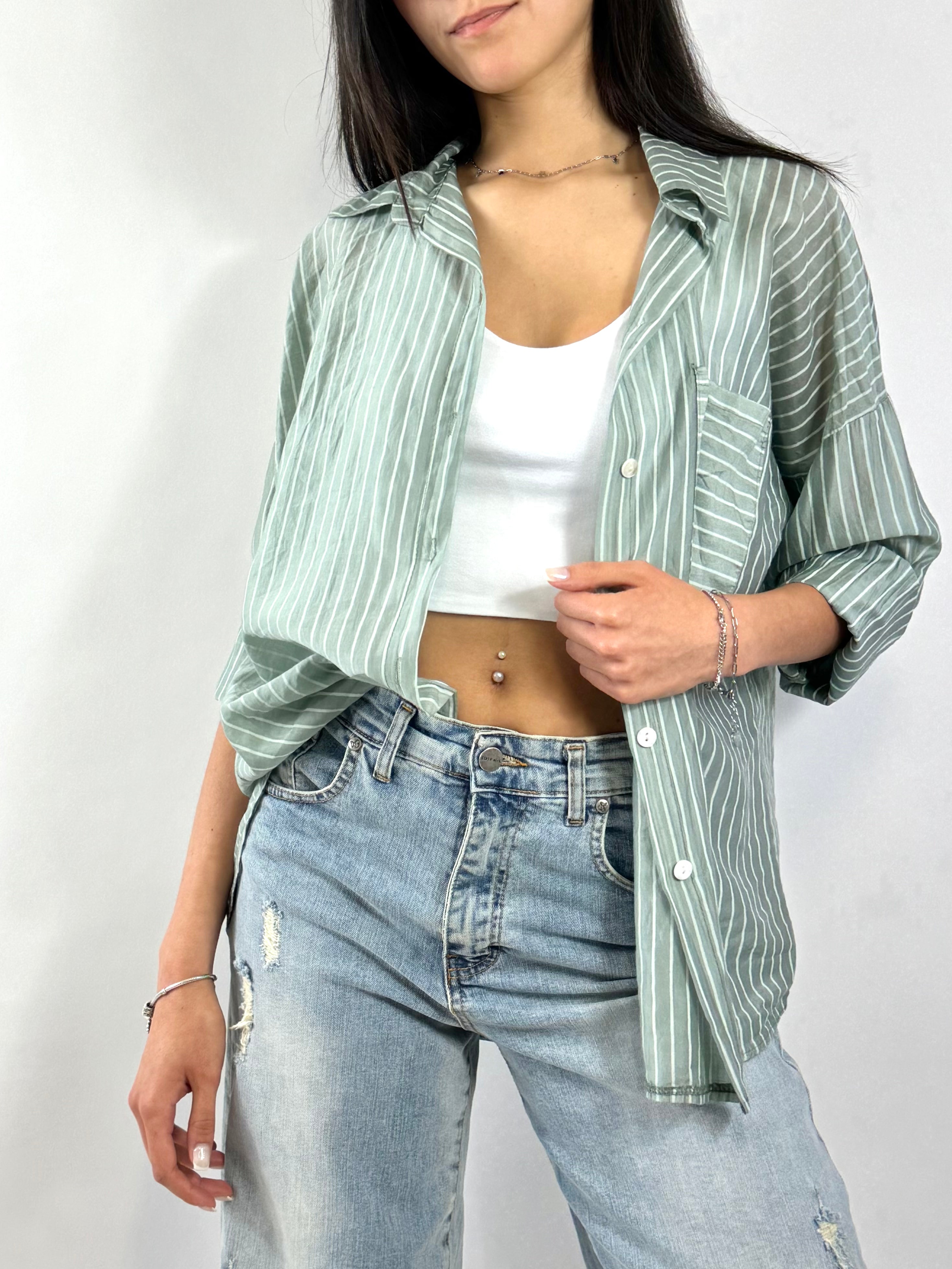 CECILE CAMICIA RIGHE SALVIA