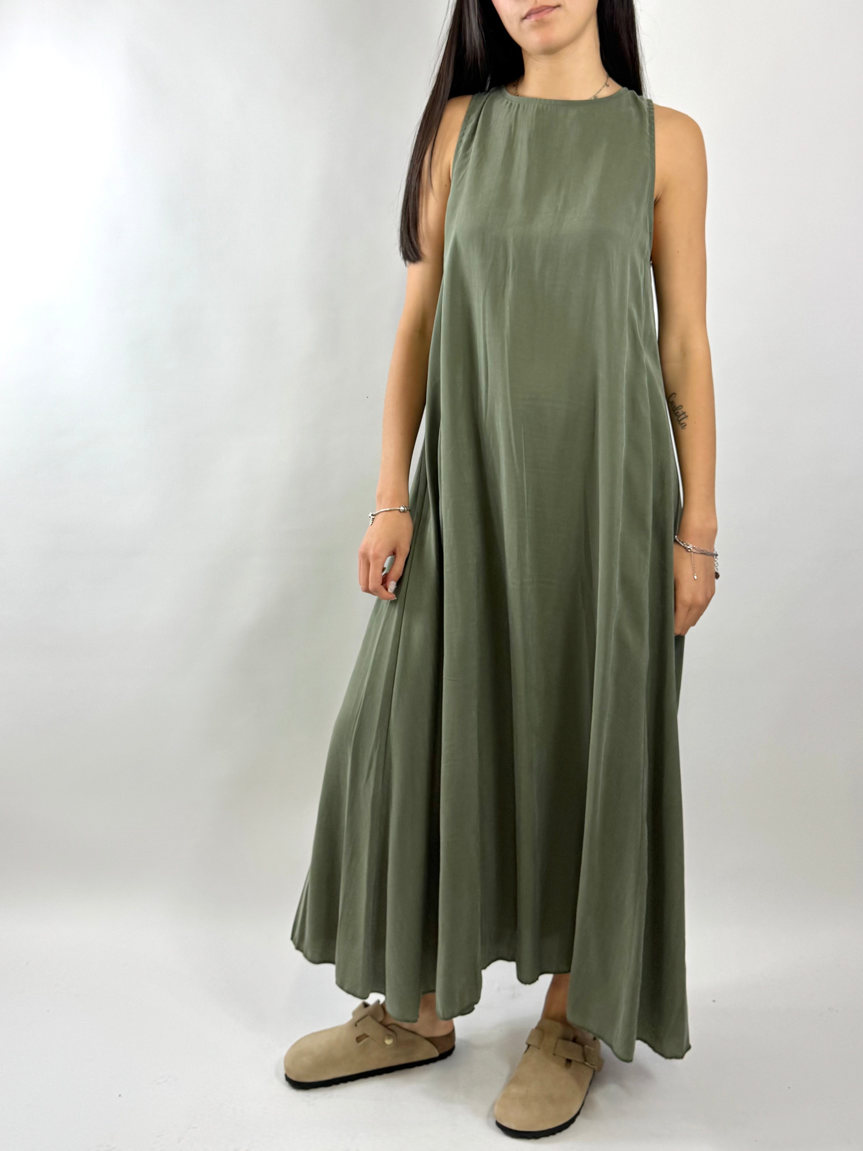 CECILE ABITO LUNGO VERDE MILITARE