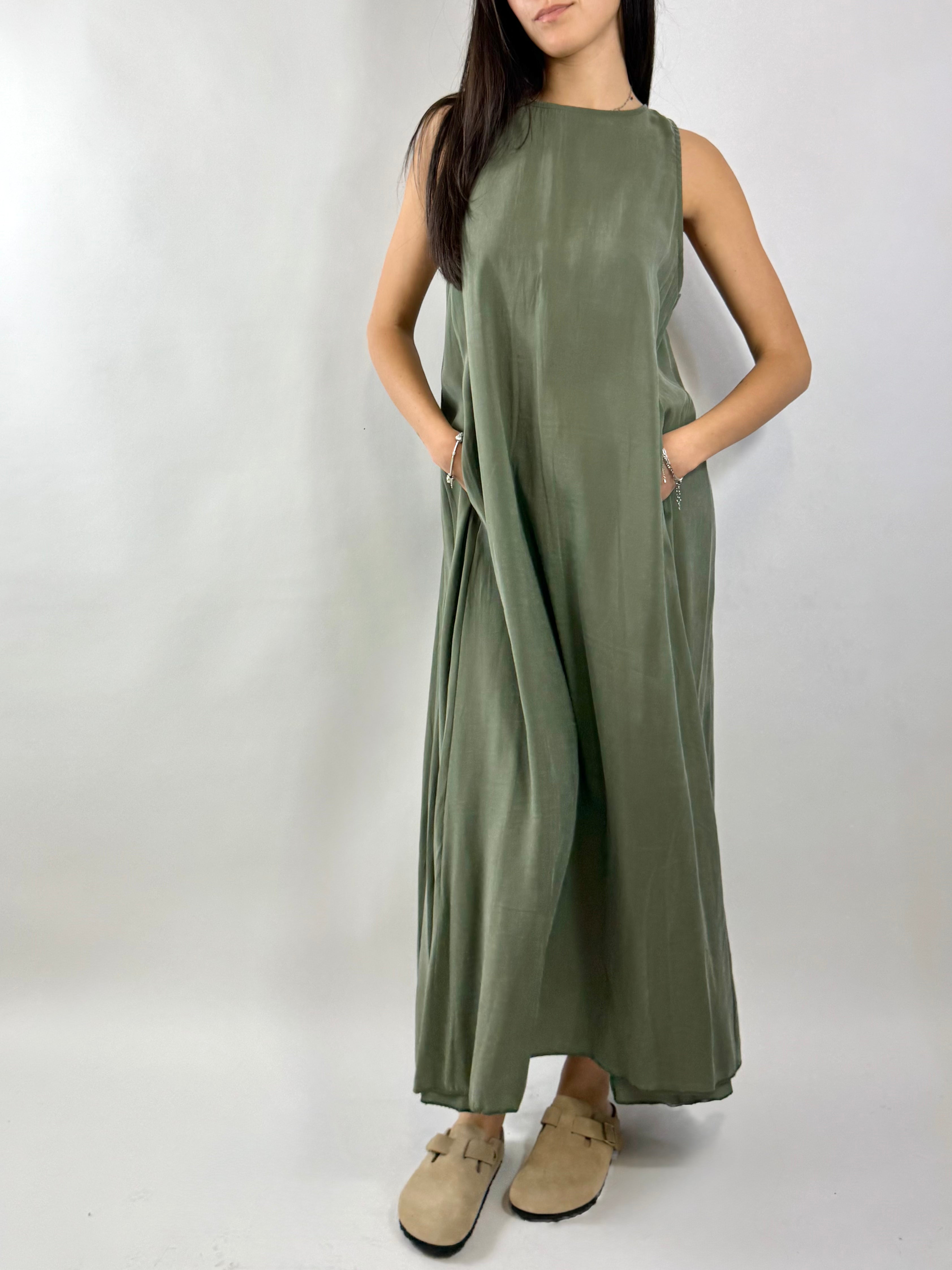 CECILE ABITO LUNGO VERDE MILITARE