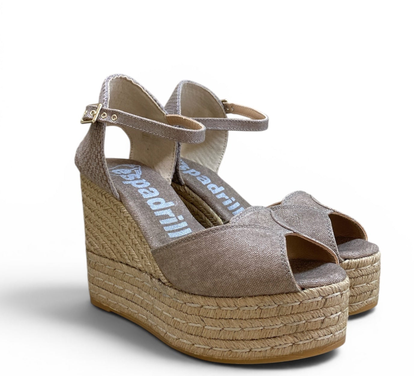 ESPADRILLES ADO LAME TAUPE