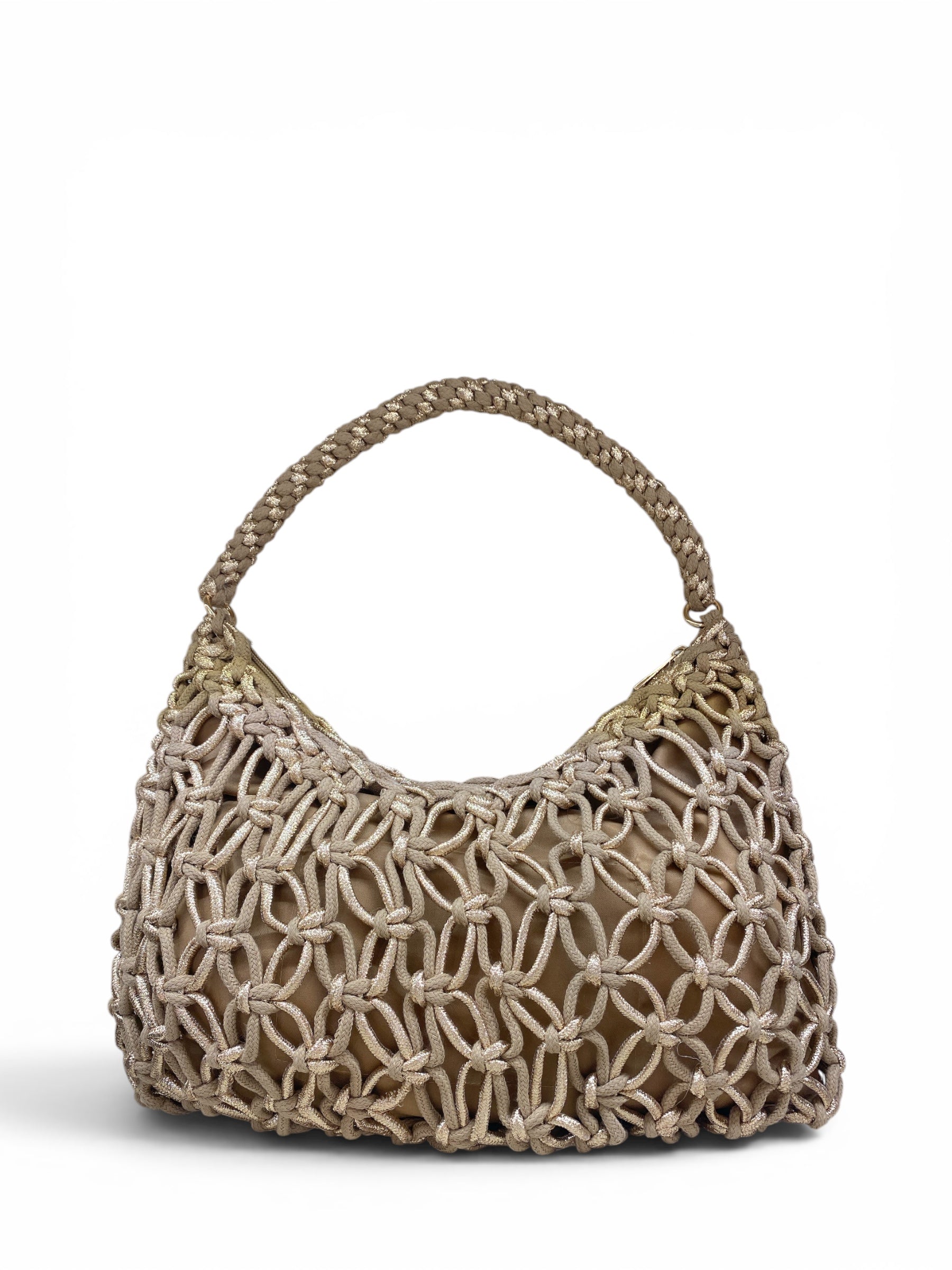 CECILE BORSA CORDINI LAMINATI TAUPE