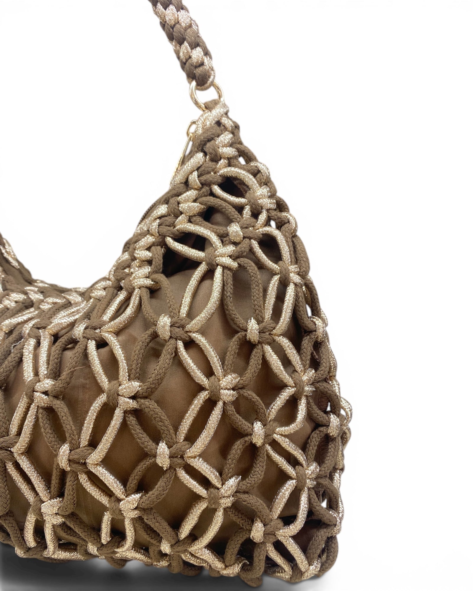 CECILE BORSA CORDINI LAMINATA MARRONE