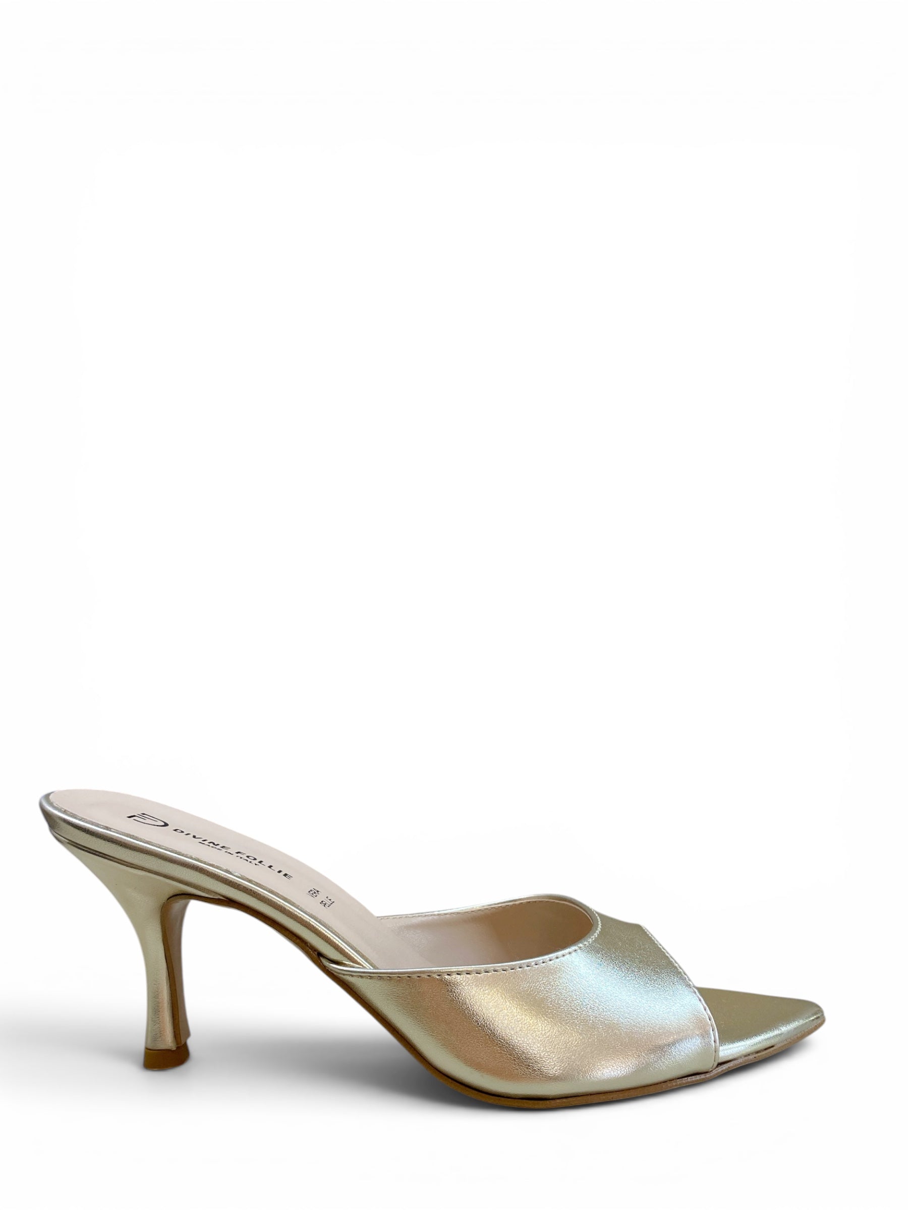 DIVINE FOLLIE CIABATTA CON TACCO PLATINO