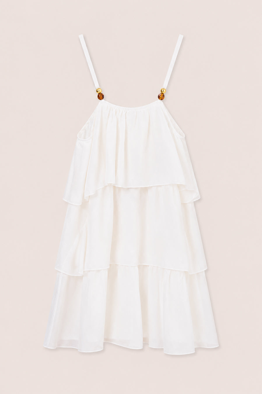 KIKISIX ABITO IN MUSSOLA COTONE BIANCO