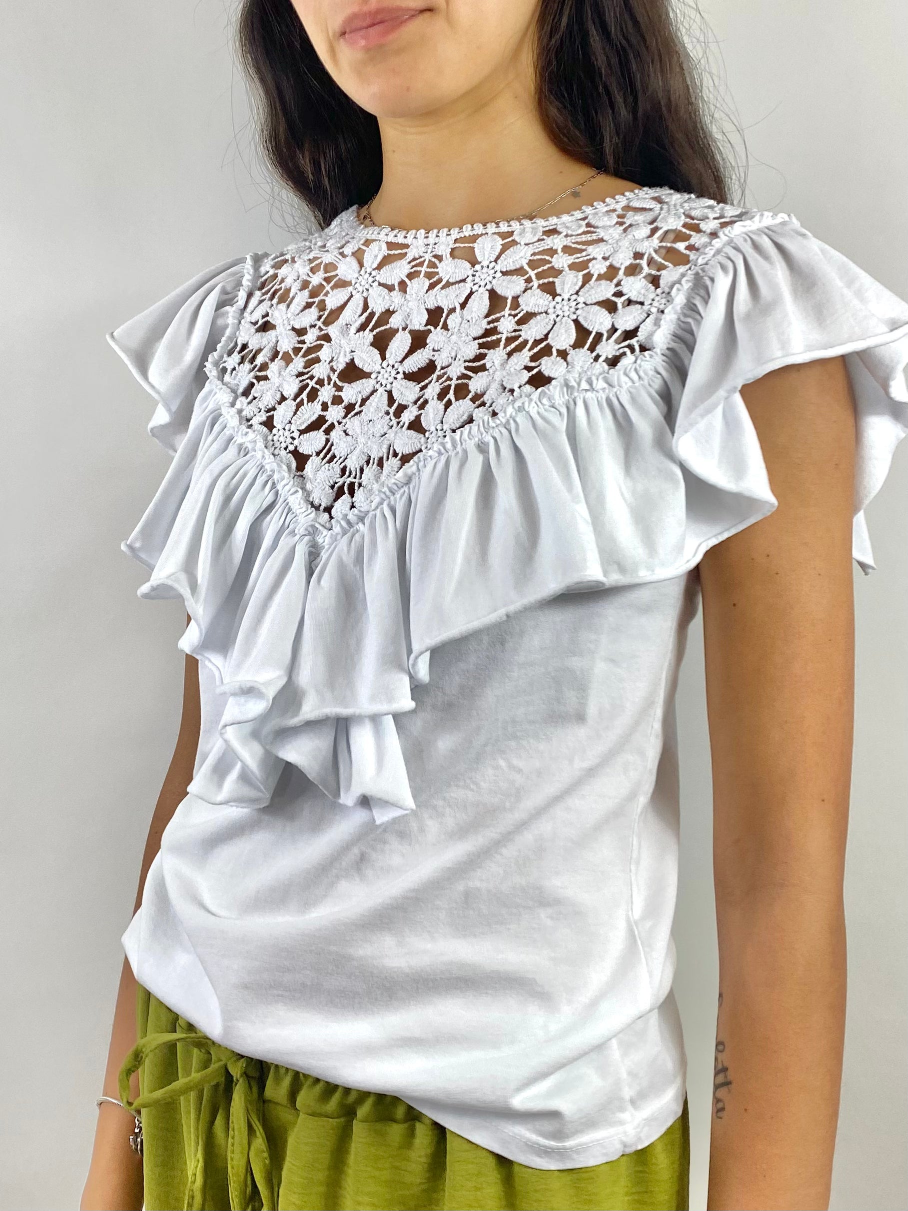 SUSY MIX T-SHIRT BIANCA CON FRAPPA