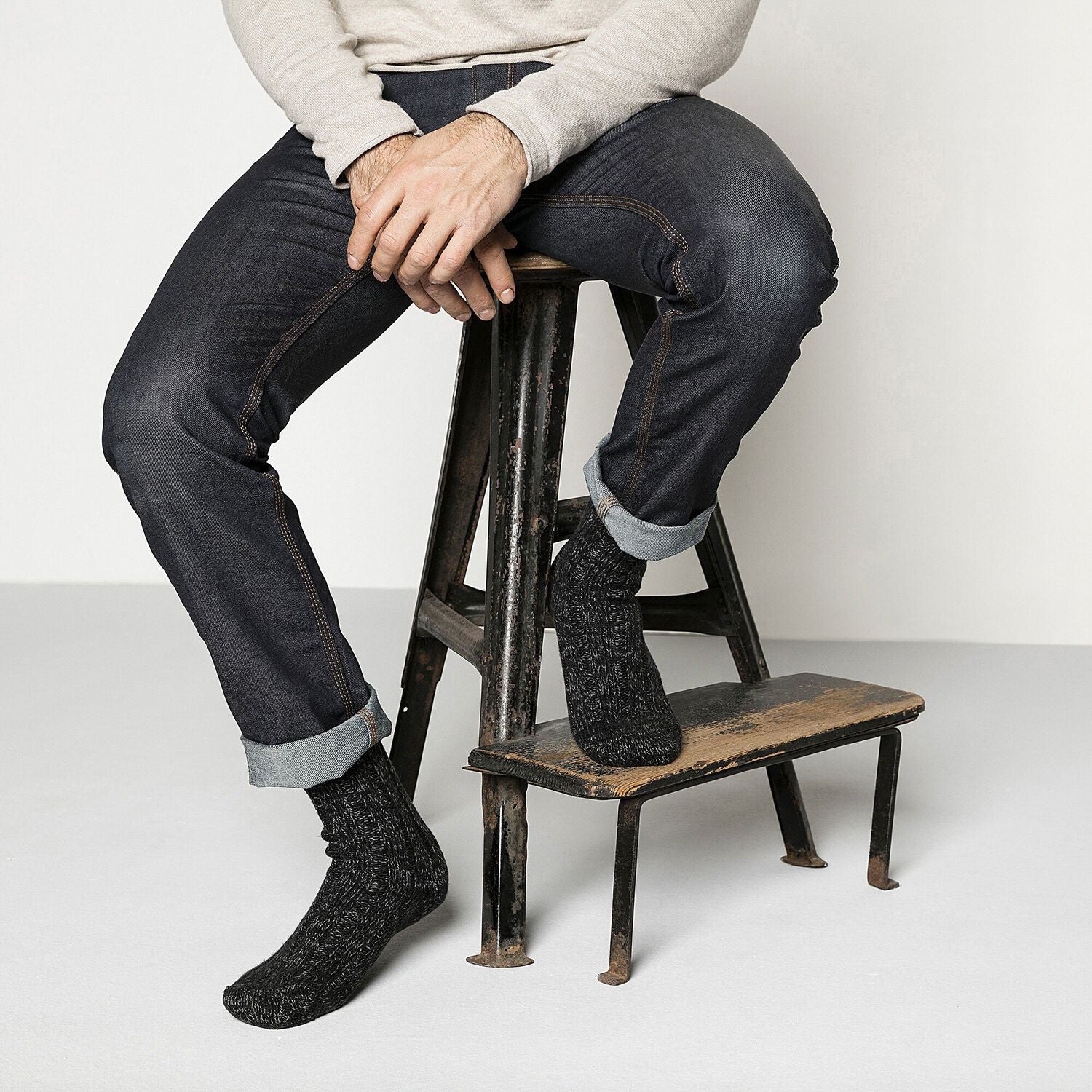 BIRKENSTOCK CALZINO DI LANA NERO