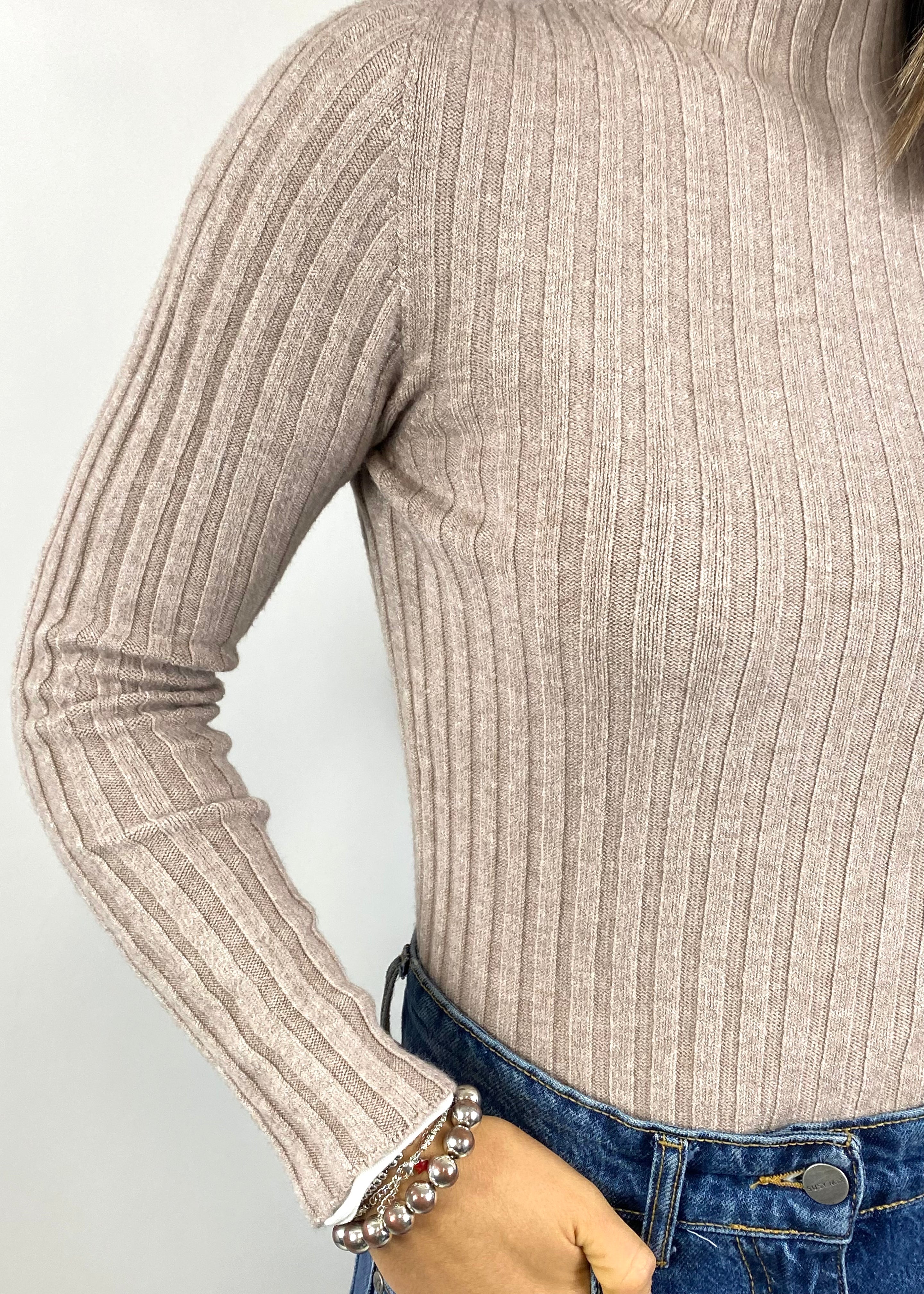 SUSY MIX MAGLIA A COSTINE BEIGE