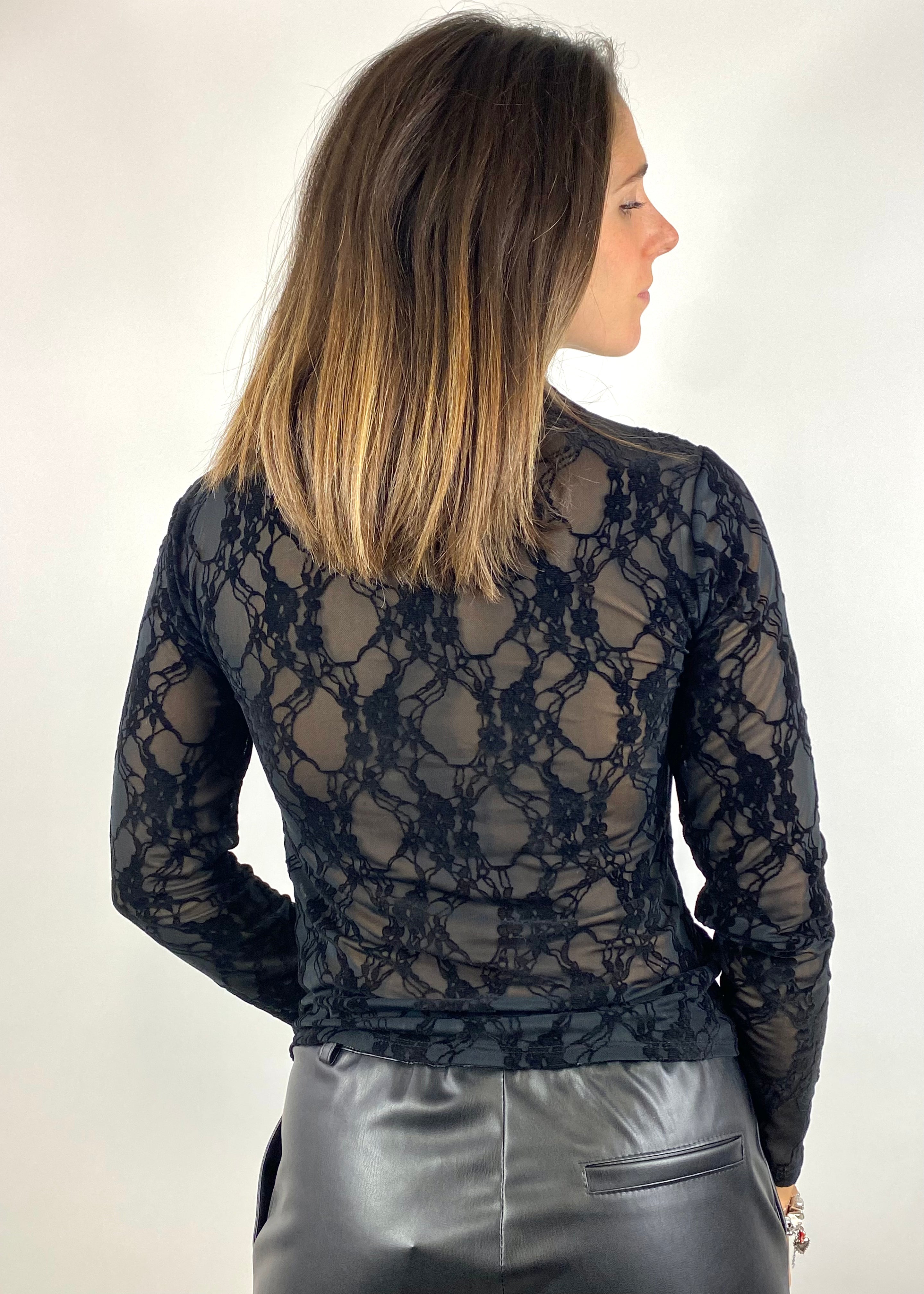 SUSY MIX MAGLIETTA CON TRASPARENZE E FANTASIE FLOREALI