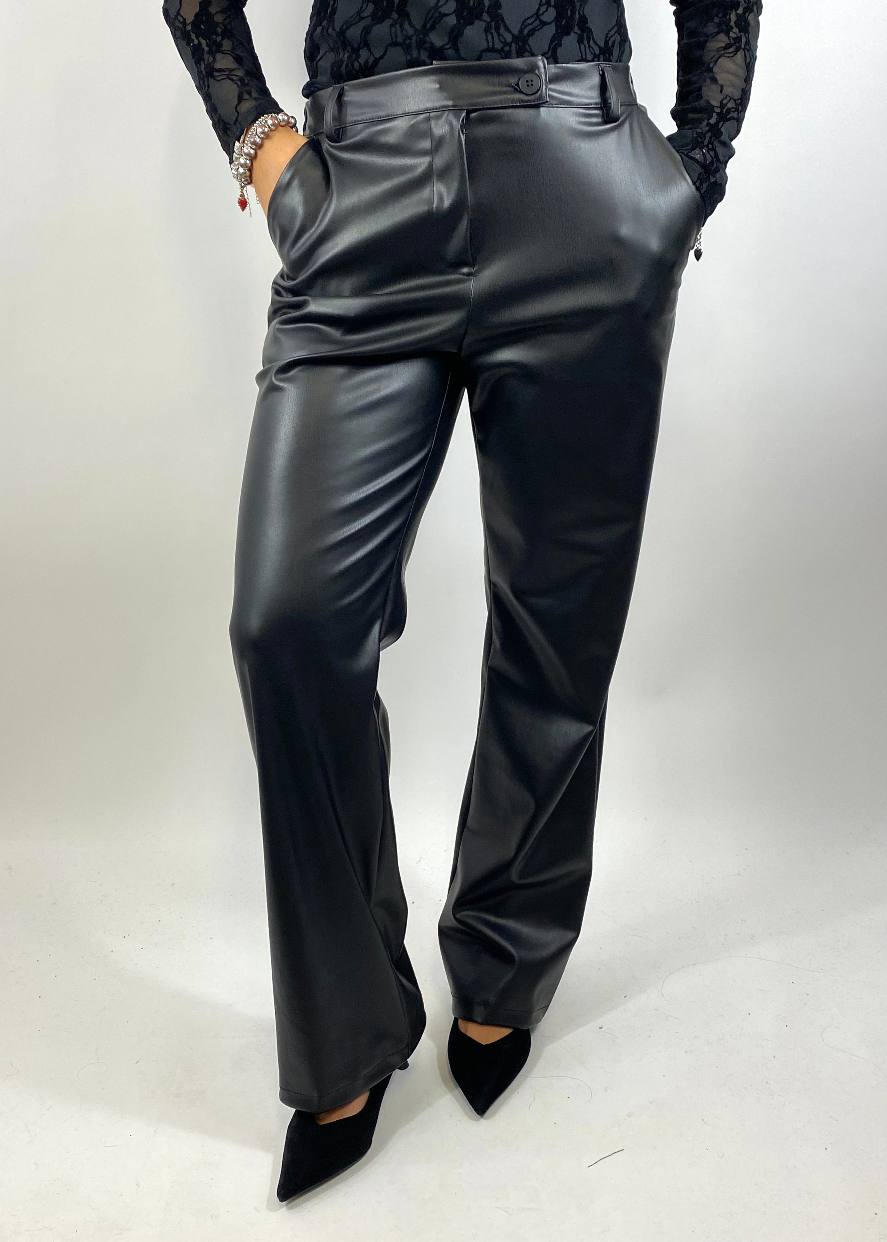 SUSY MIX PANTALONE ECOPELLE NERO