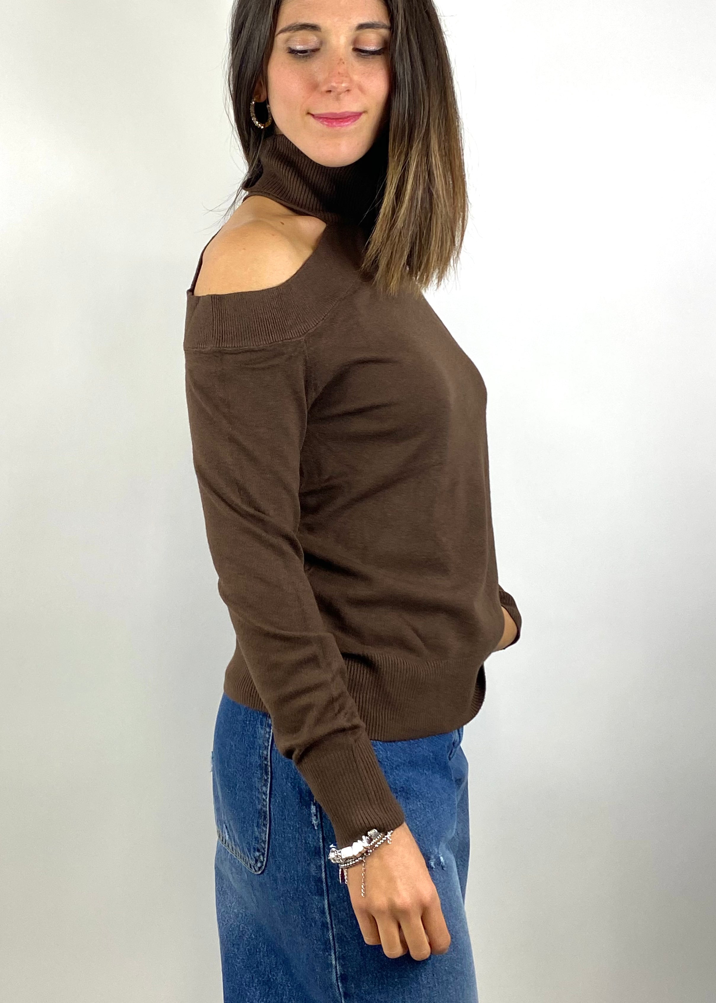 TWO WAY MAGLIA CUT OUT MORO