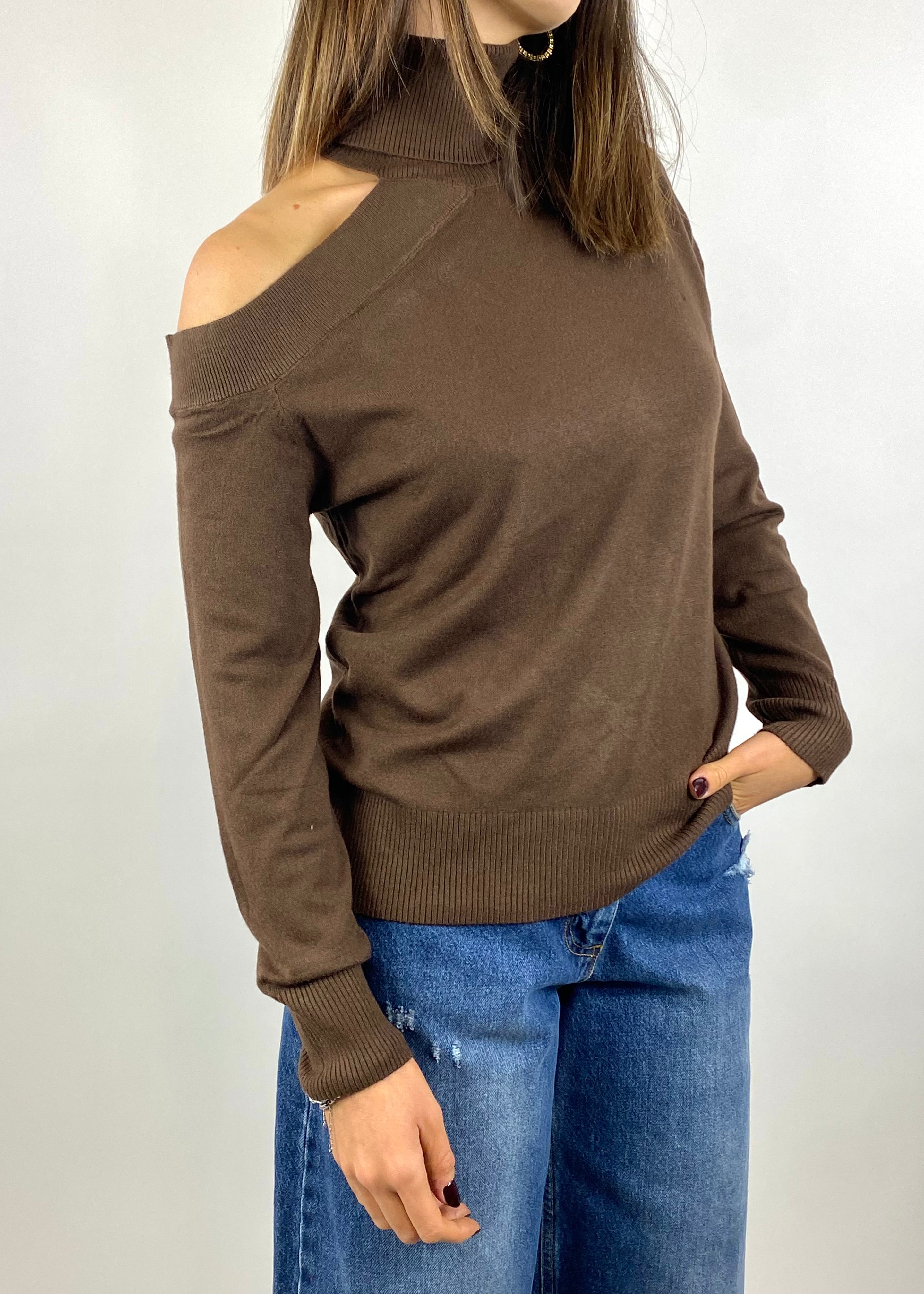 TWO WAY MAGLIA CUT OUT MORO