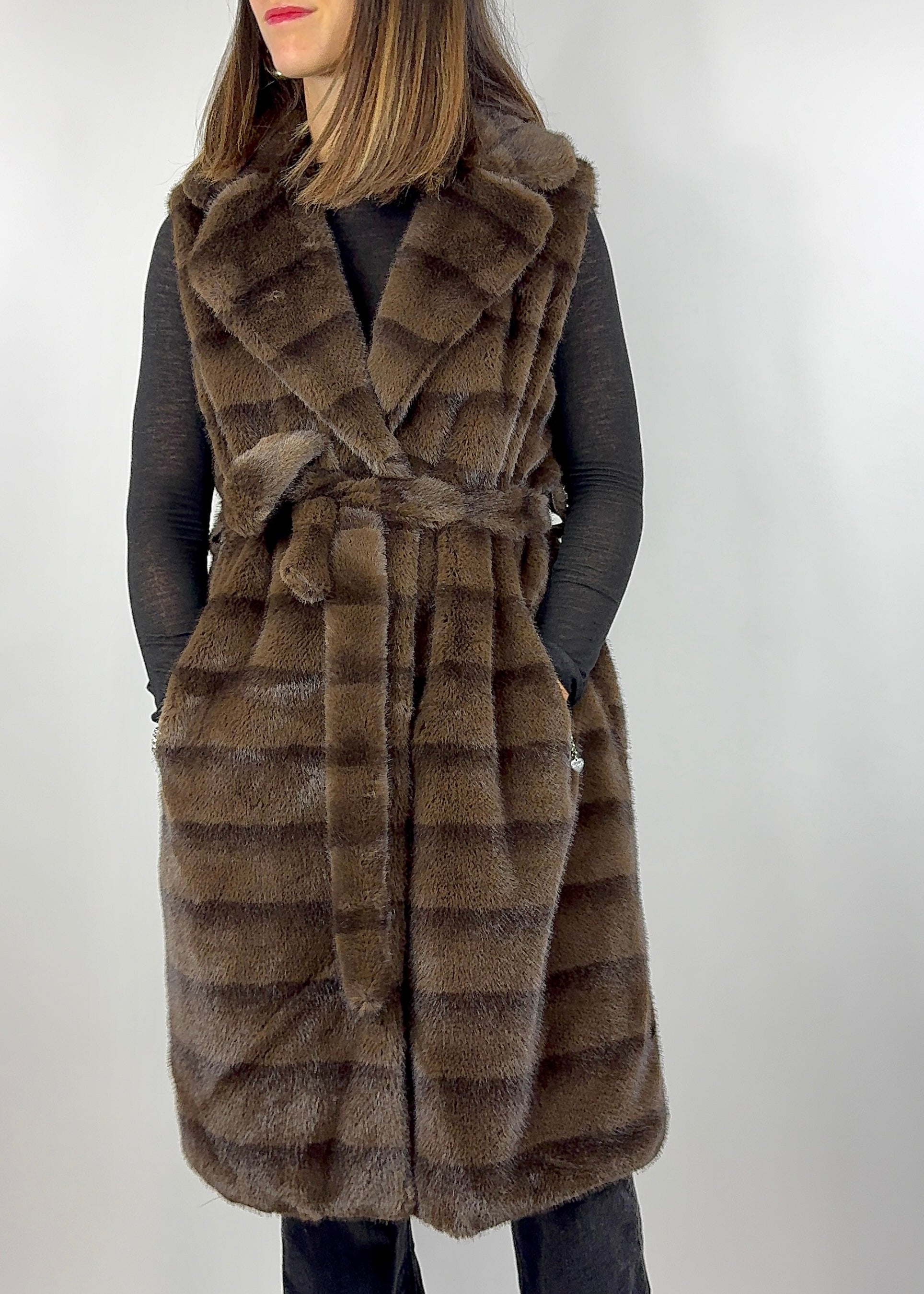 CECILE GILET ECO-PELLICCIA VISONE
