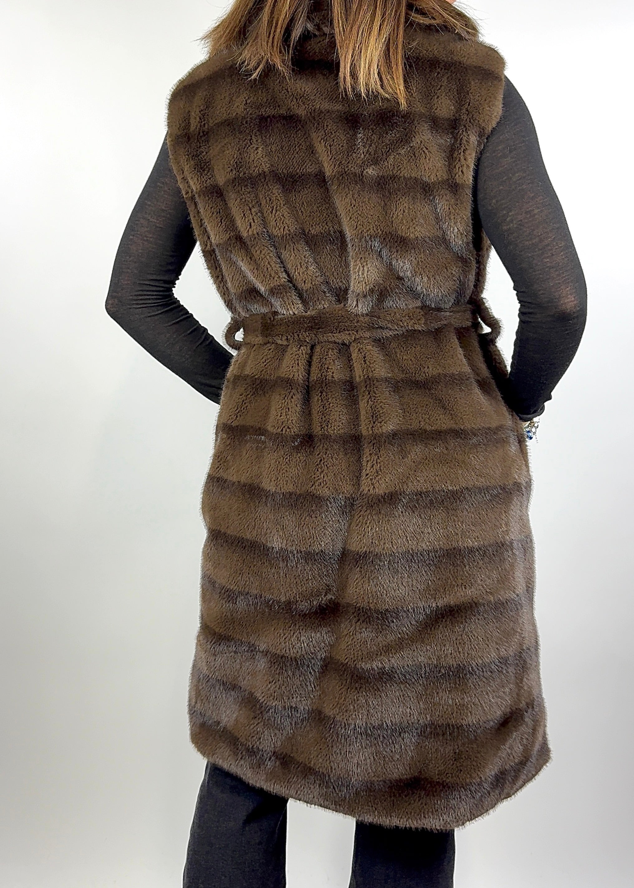 CECILE GILET ECO-PELLICCIA VISONE