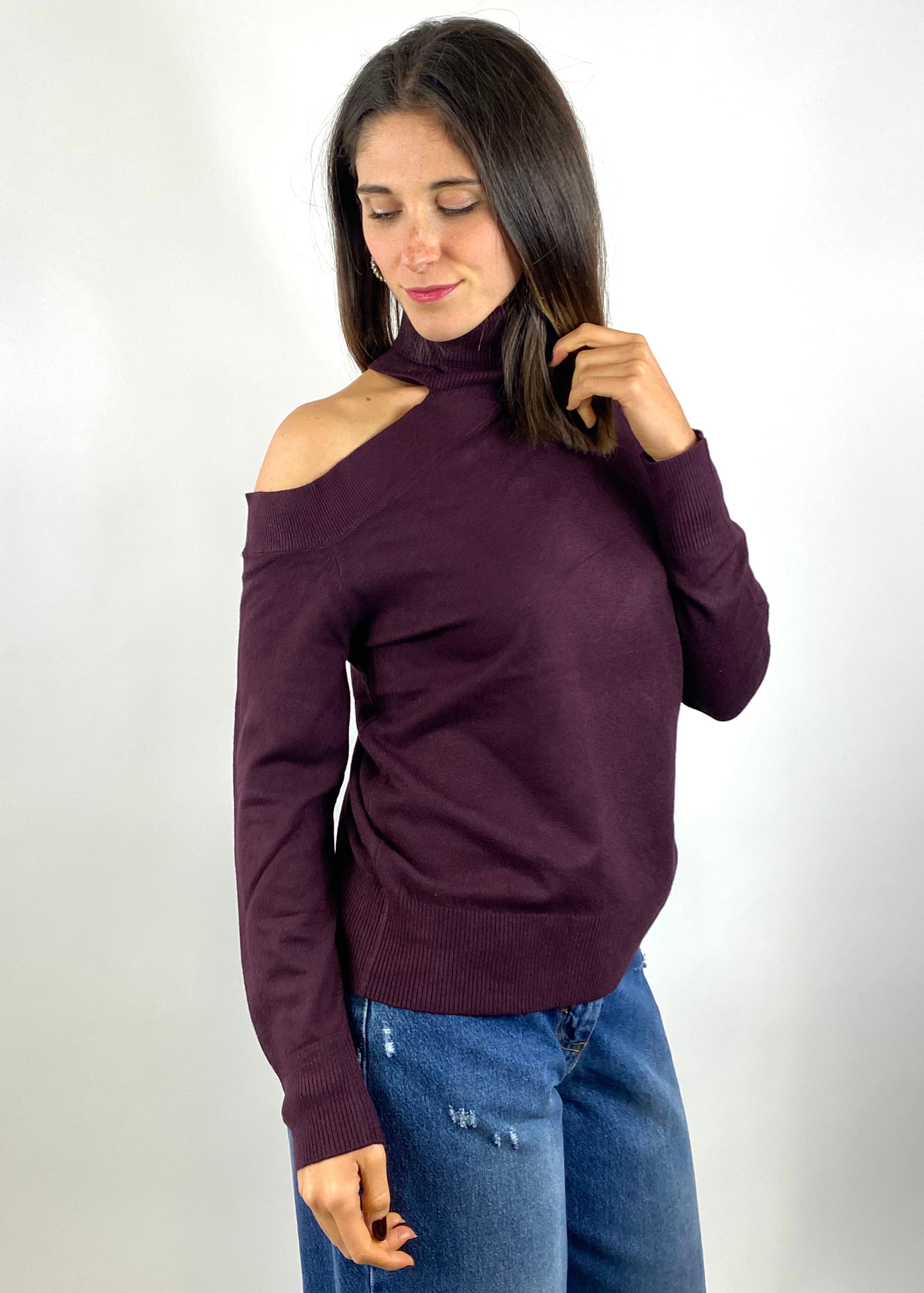 TWO WAY MAGLIA CUT OUT BURGUNDY