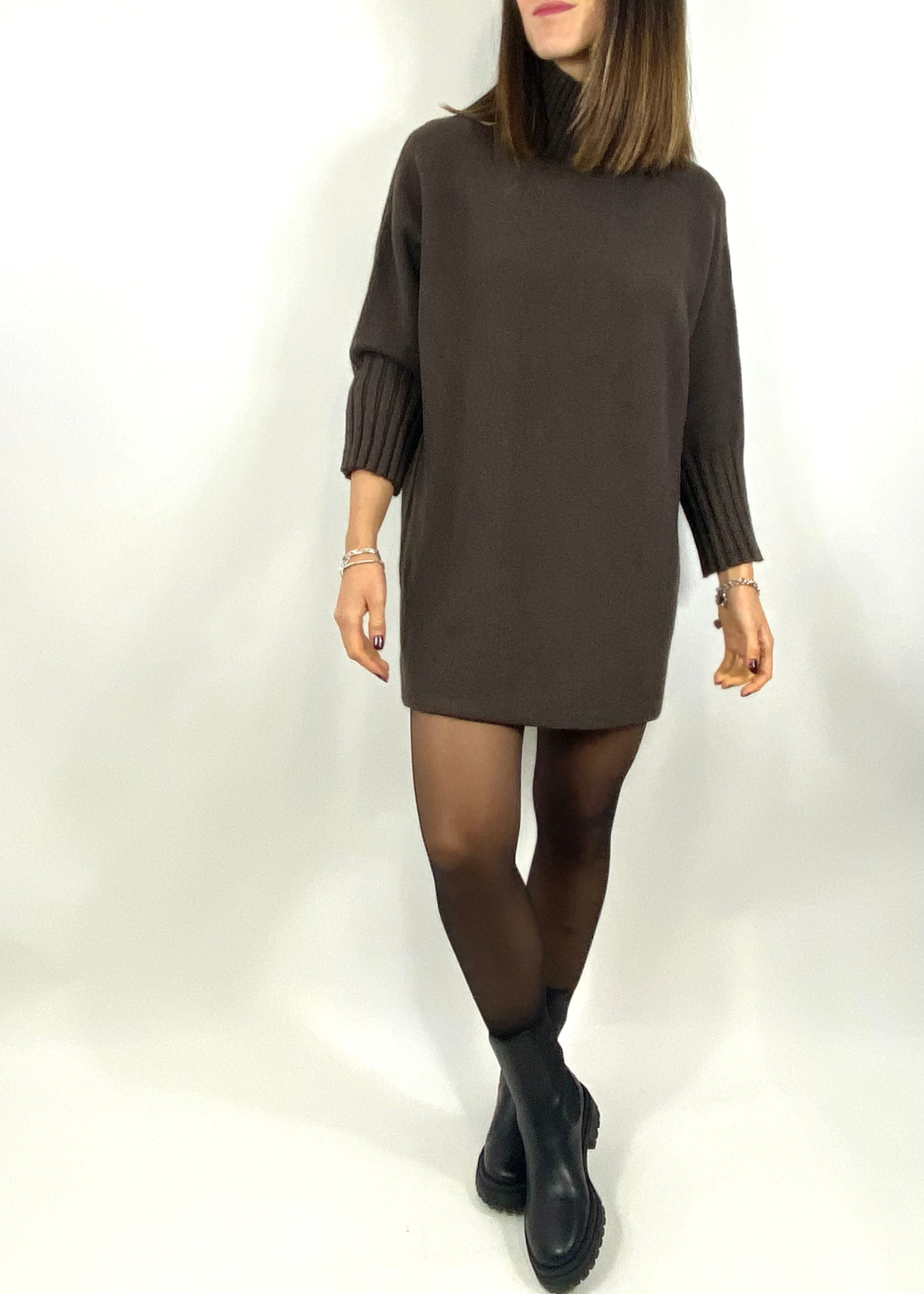 CECILE MAXI MAGLIA CIOCCOLATO