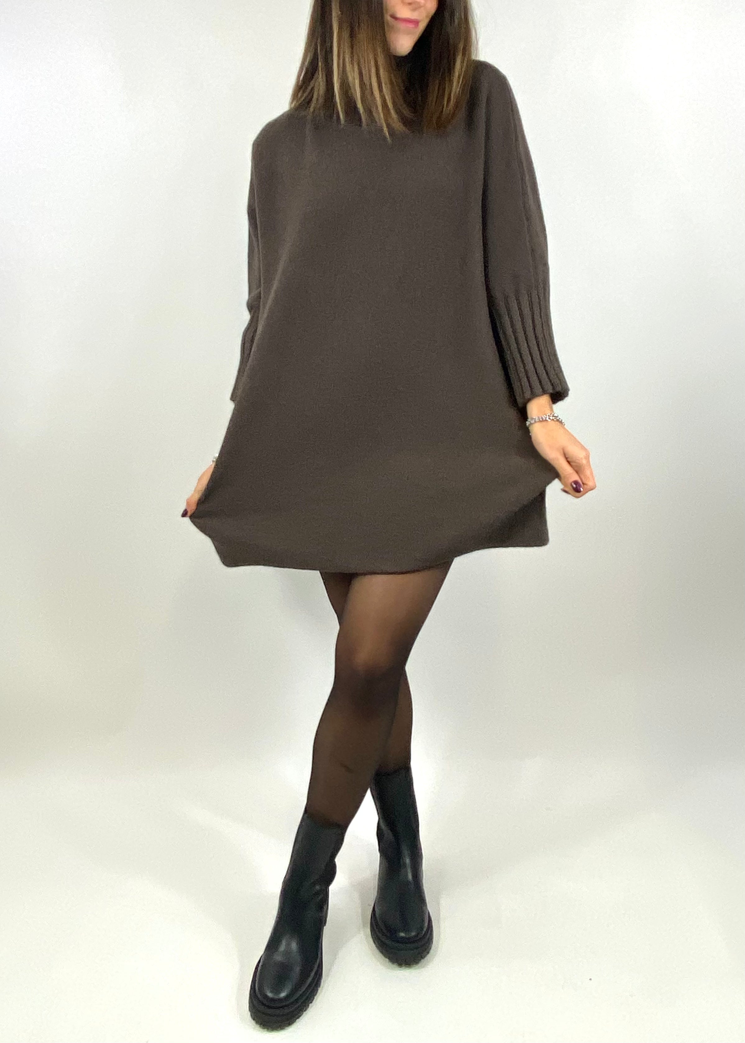 CECILE MAXI MAGLIA CIOCCOLATO