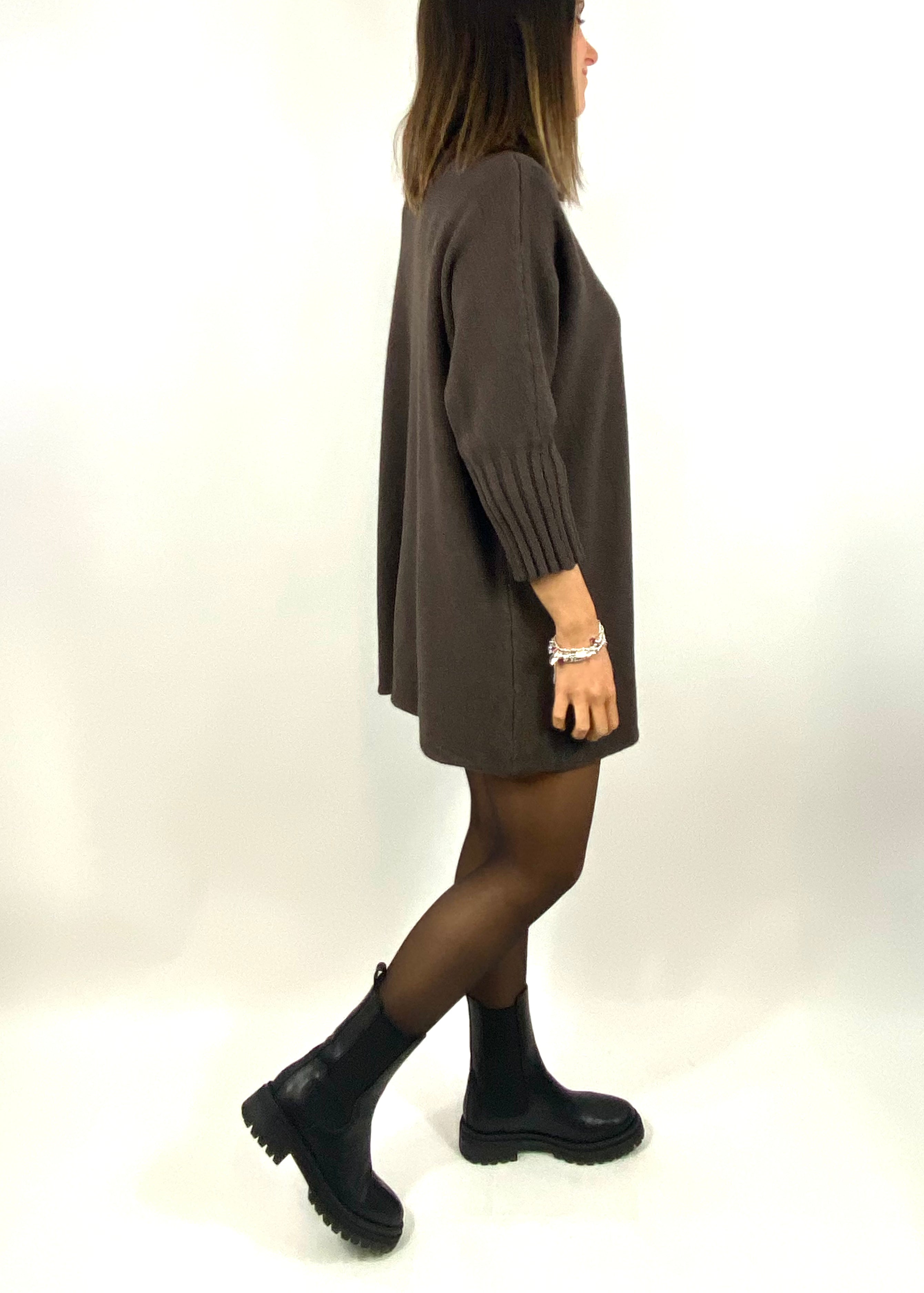 CECILE MAXI MAGLIA CIOCCOLATO