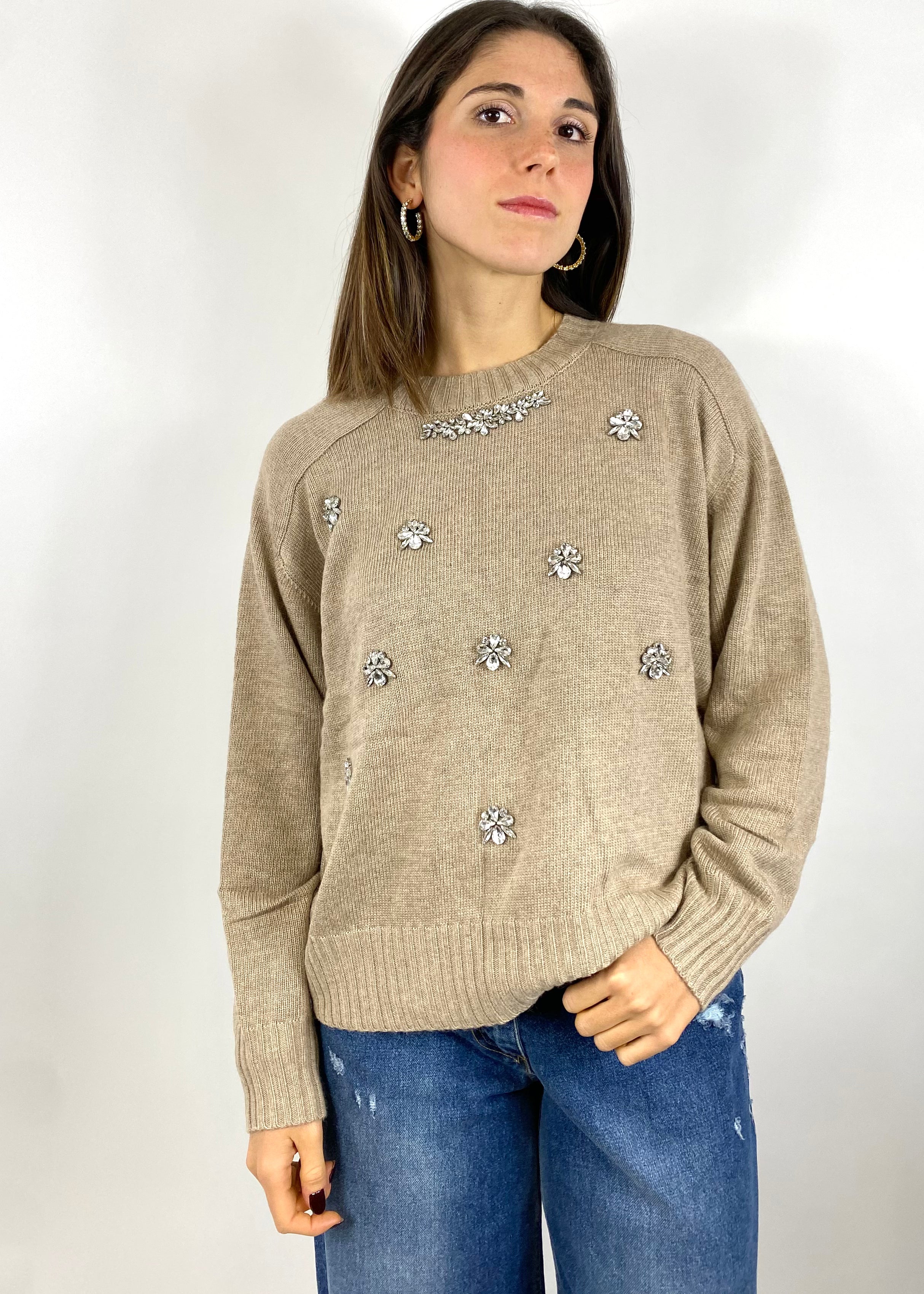 TWO WAY MAGLIONE CON STRASS CACHÀ