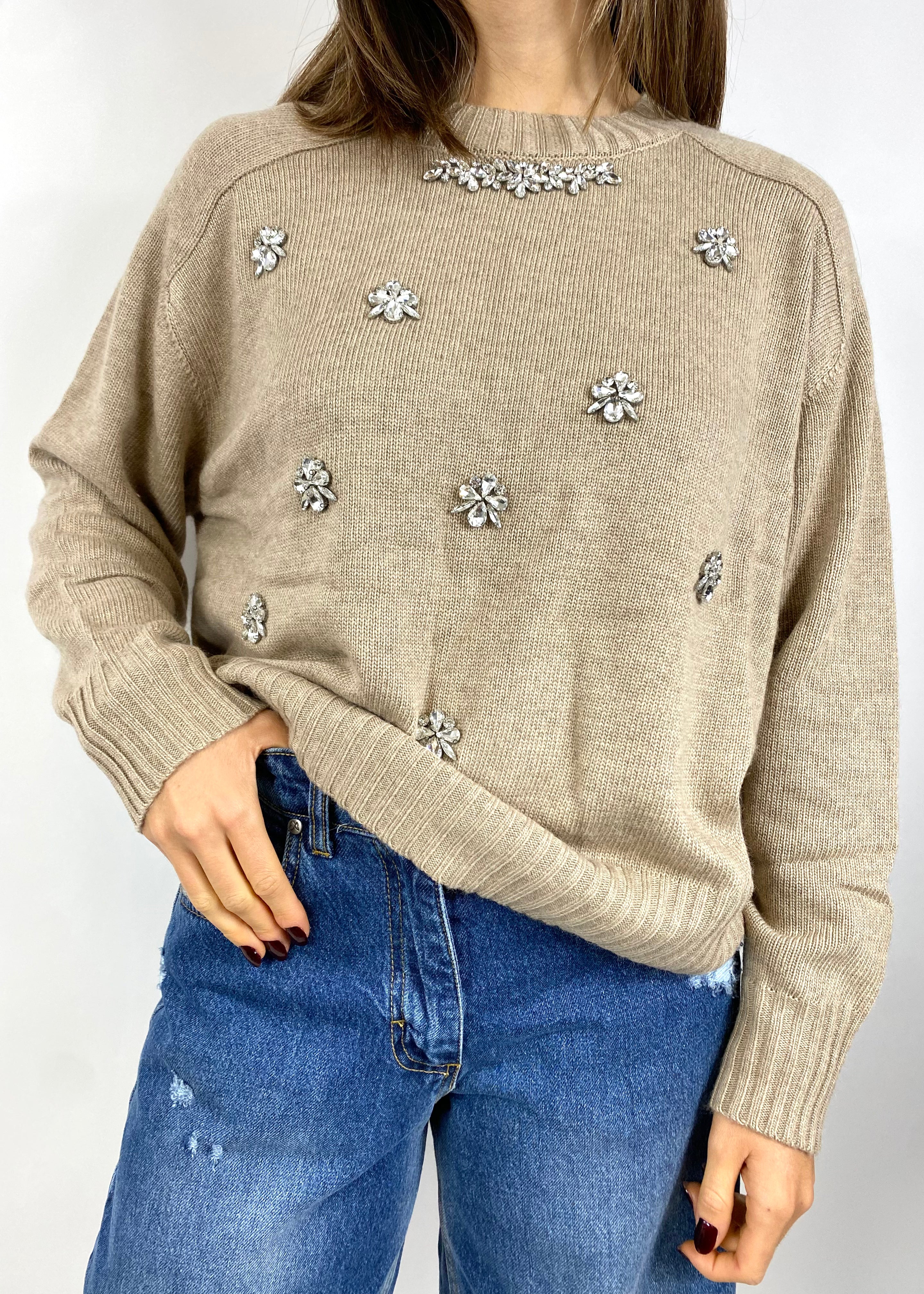 TWO WAY MAGLIONE CON STRASS CACHÀ