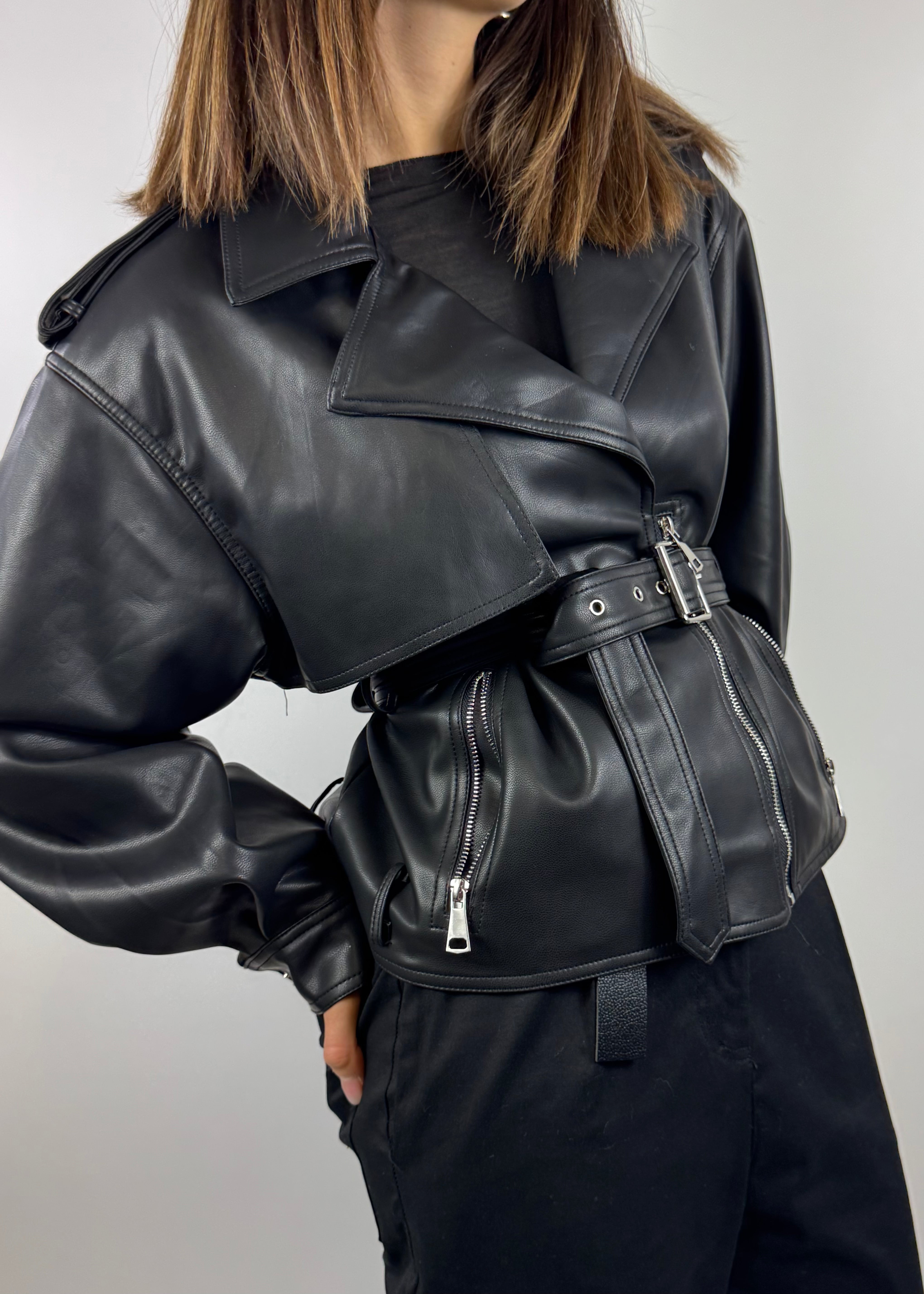 SUSY MIX CHIODO ECOPELLE NERO