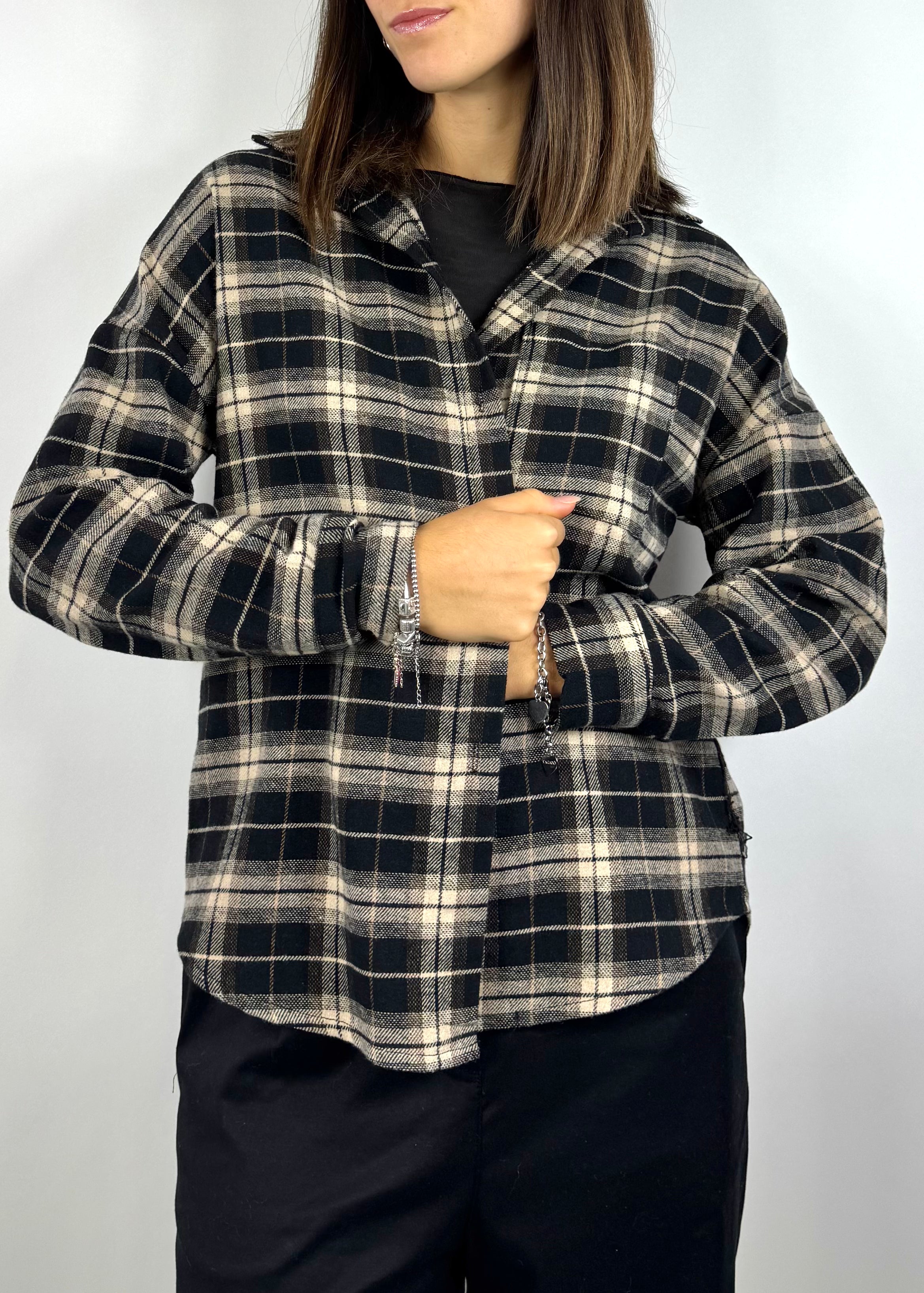 TWO WAY CAMICIA CHECK NERO