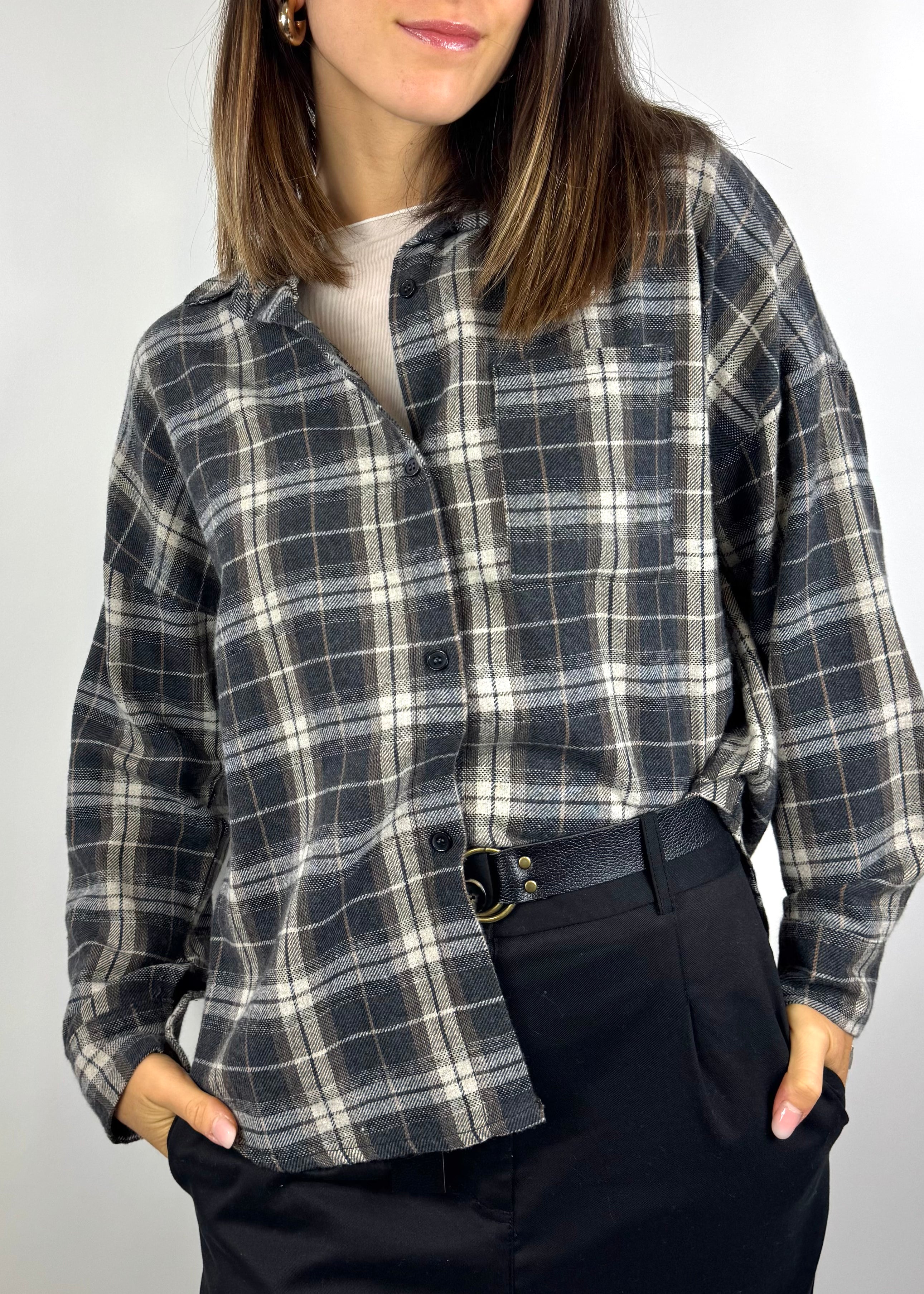 TWO WAY CAMICIA CHECK GRIGIA