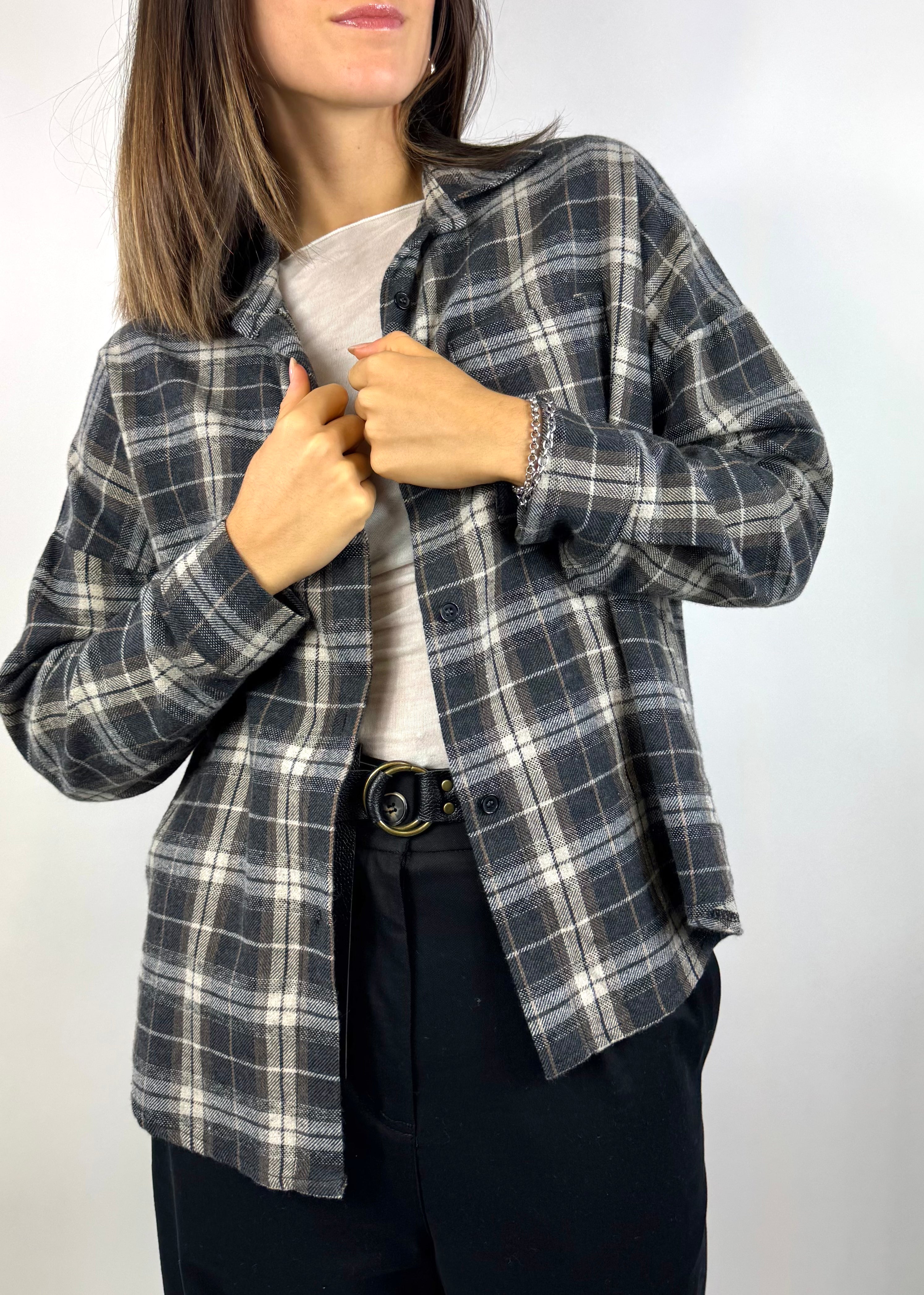 TWO WAY CAMICIA CHECK GRIGIA
