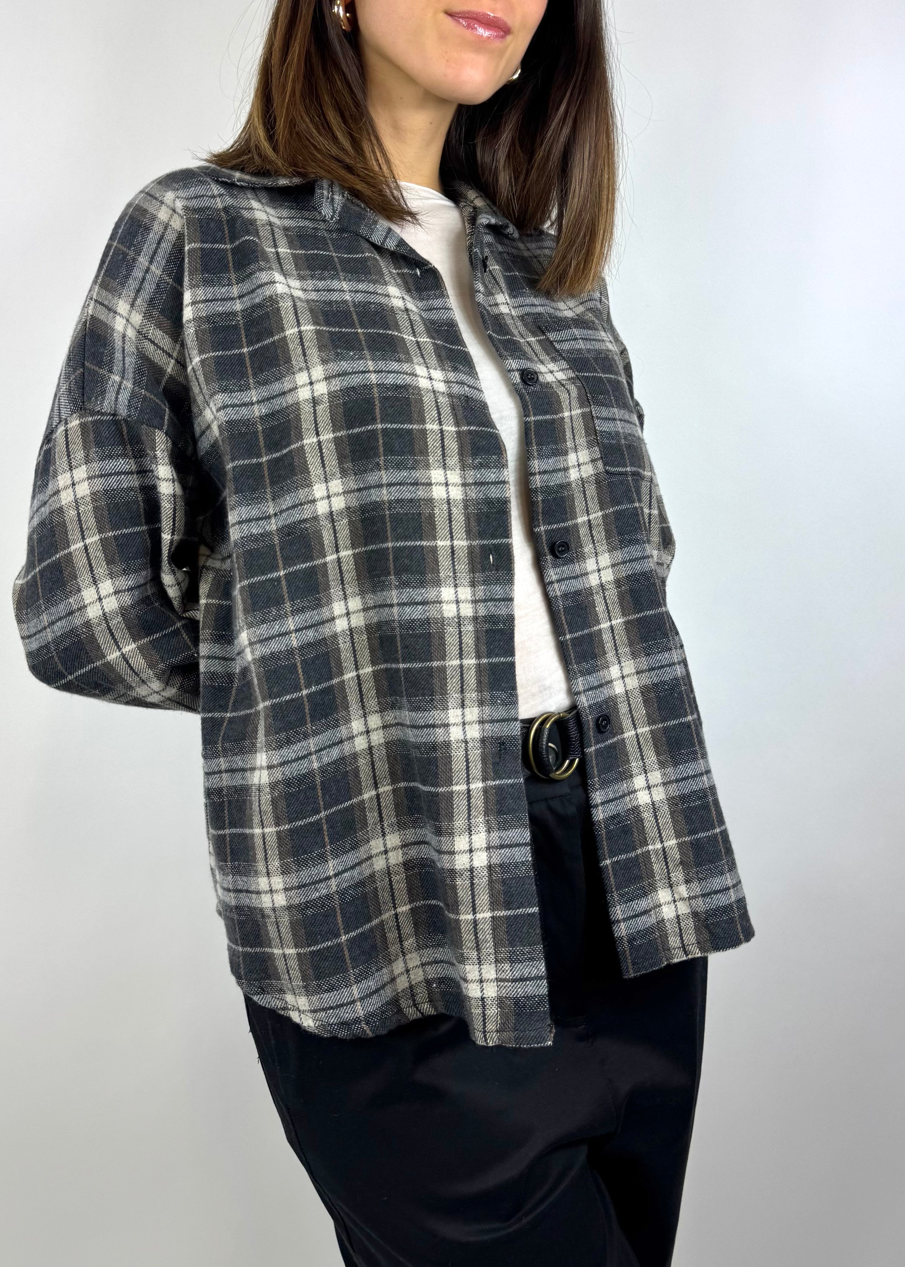 TWO WAY CAMICIA CHECK GRIGIA