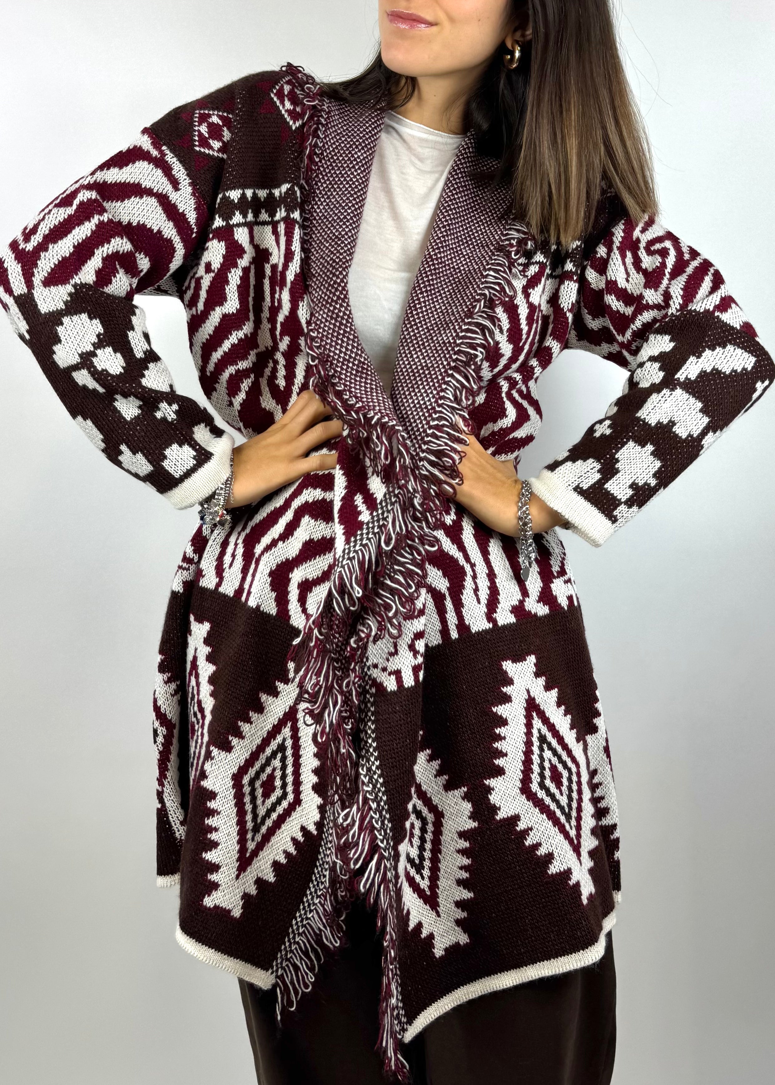 SUSY MIX CARDIGAN FANTASIA BORDEAUX