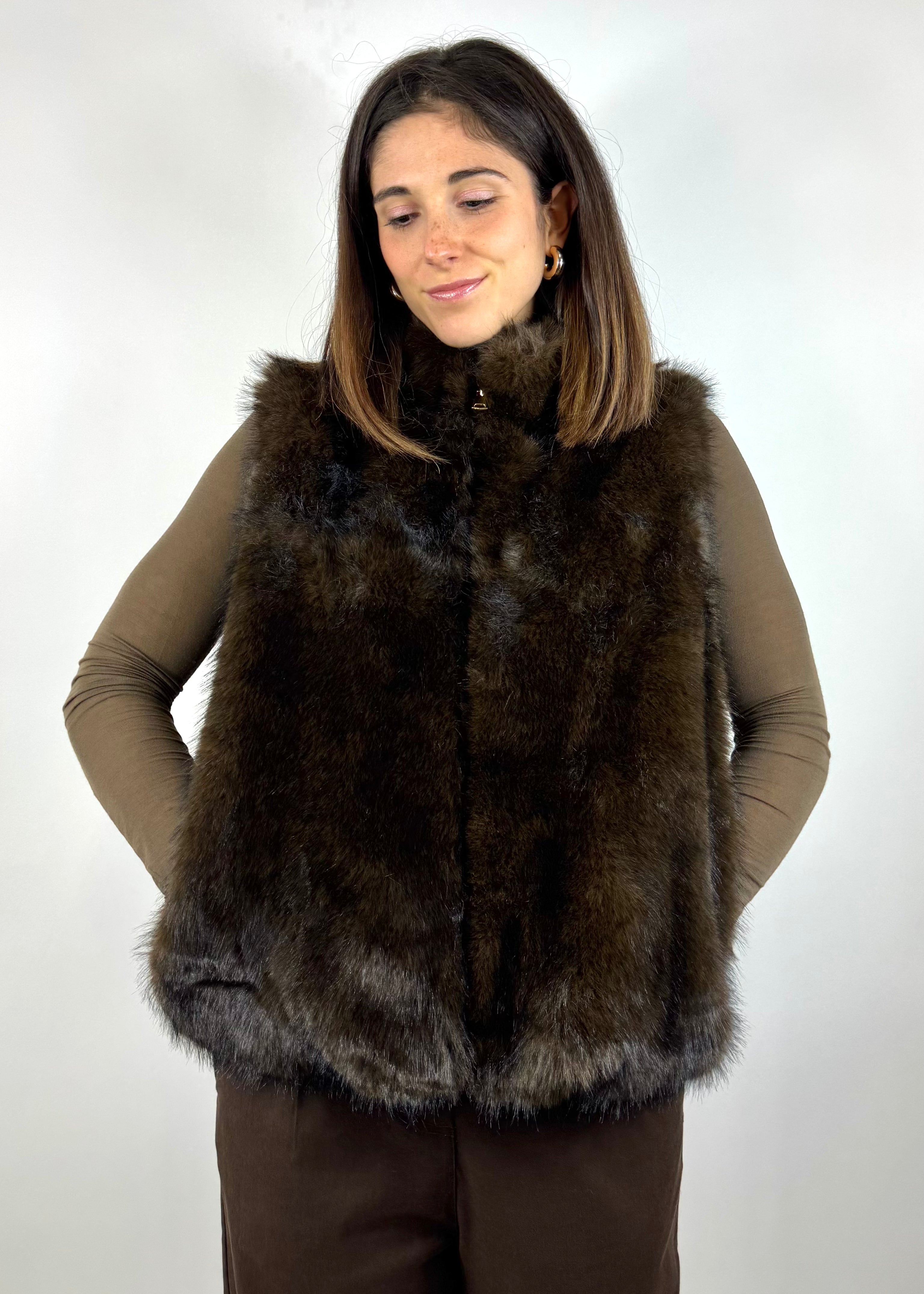 SUSY MIX GILET ECOPELLICCIA