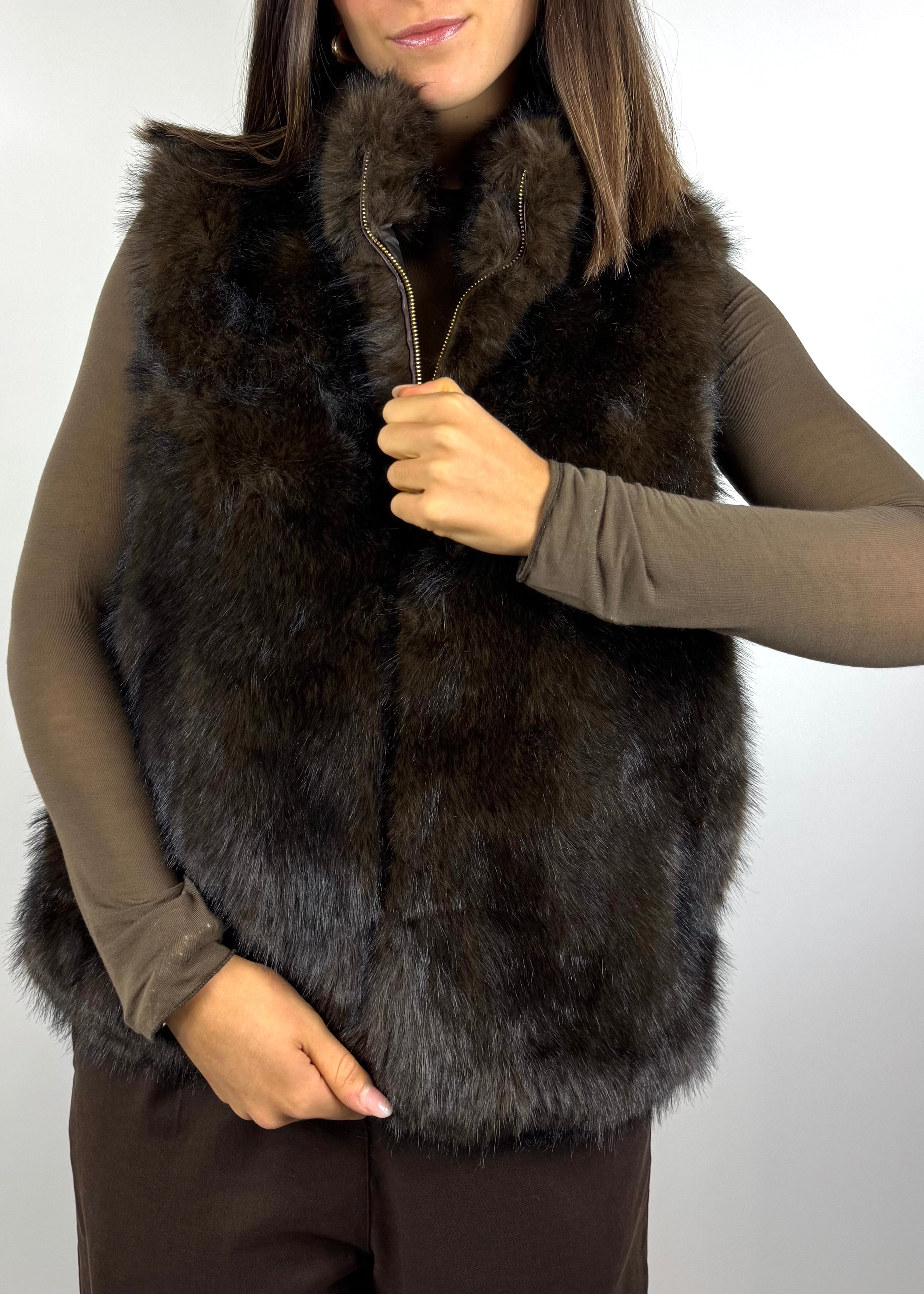 SUSY MIX GILET ECOPELLICCIA